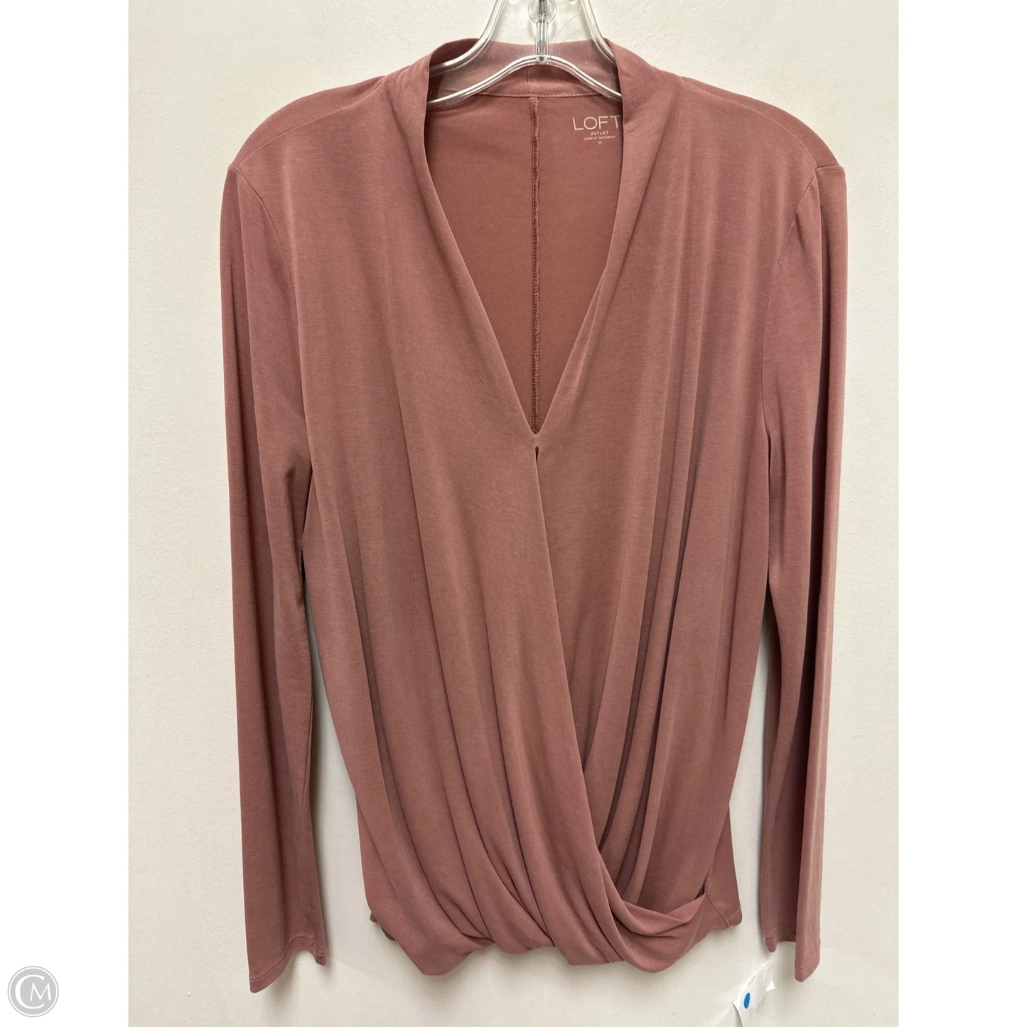 Top Long Sleeve By Loft In Pink, Size: M