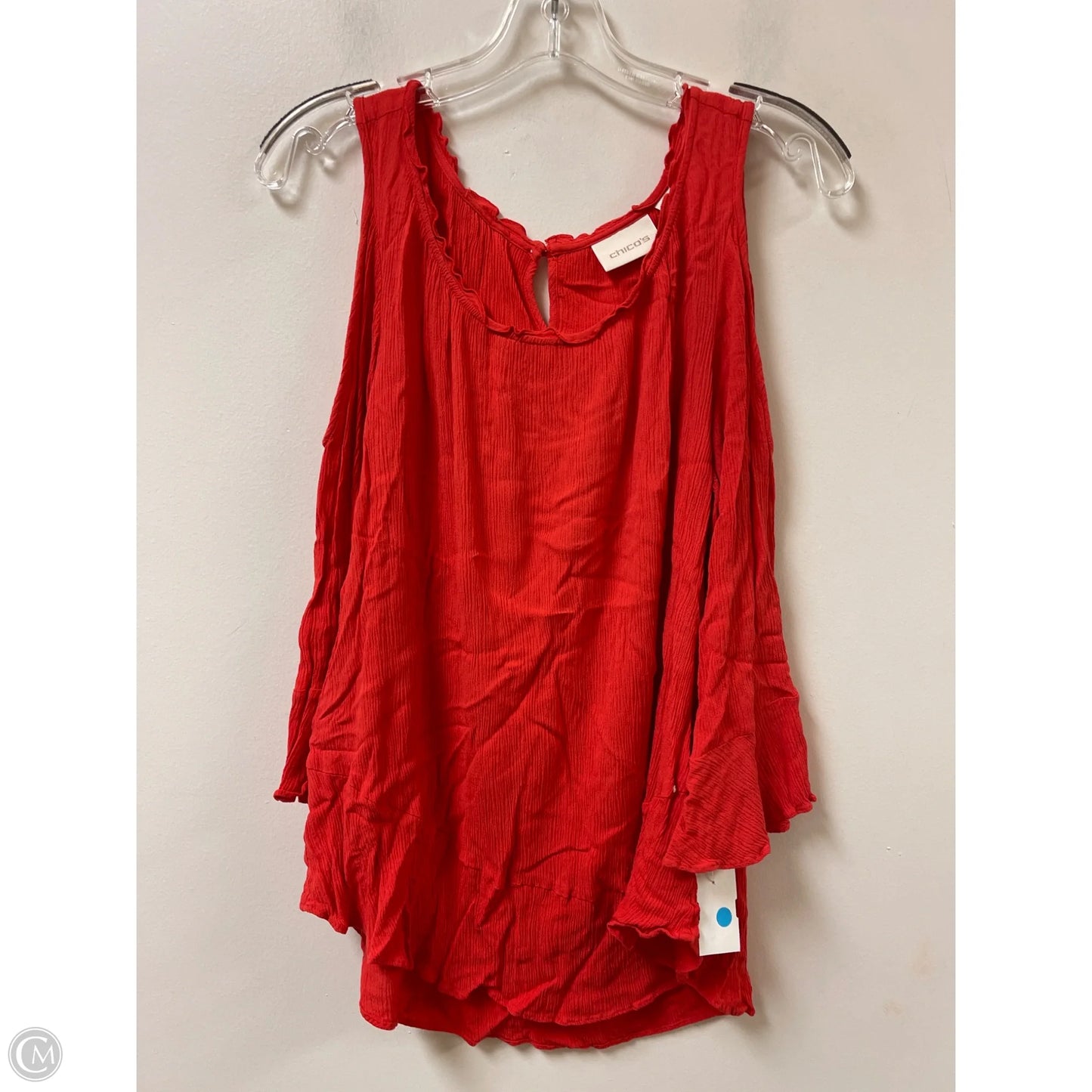 Top Long Sleeve By Chicos In Red, Size: Lp