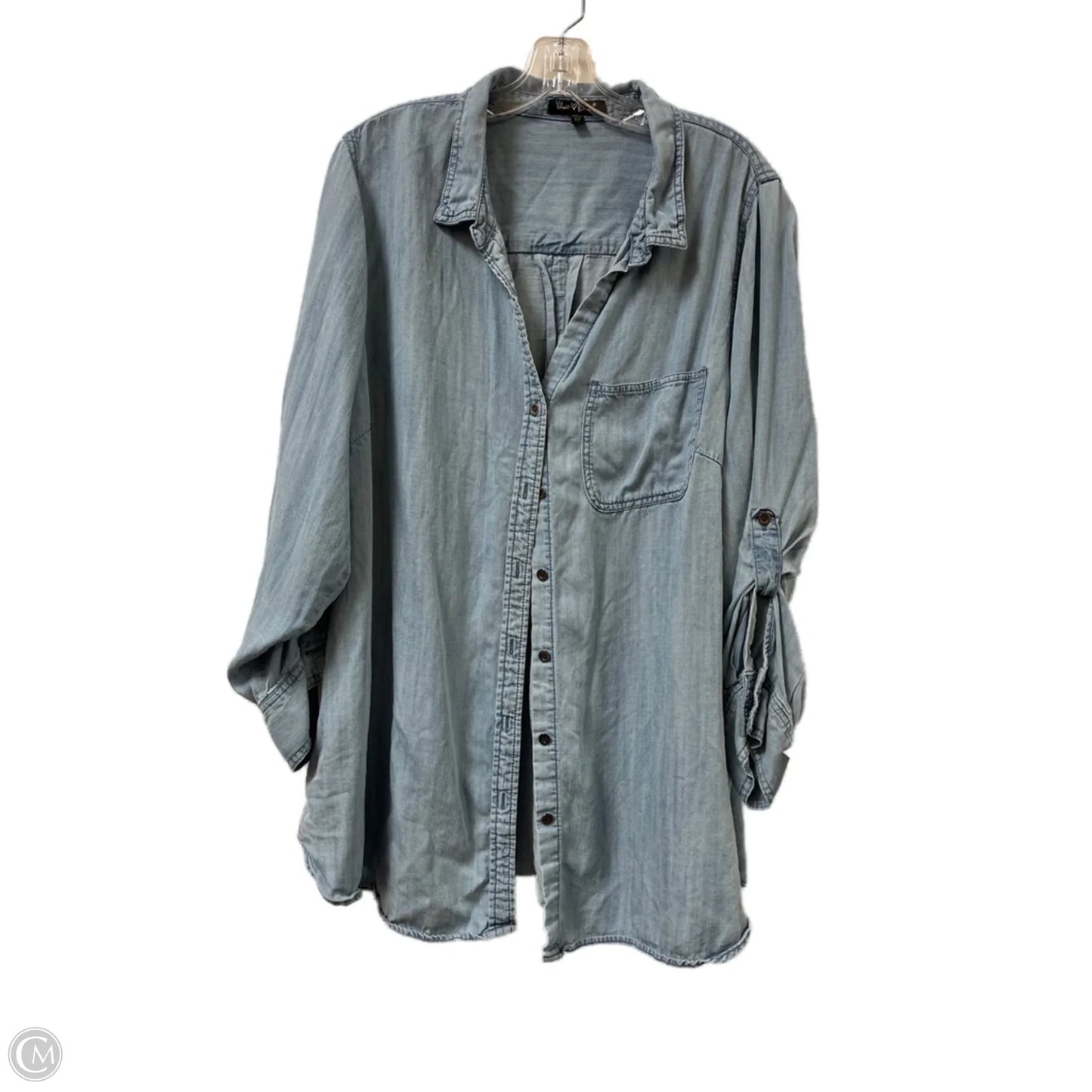 Blouse Long Sleeve By Velvet Heart In Blue, Size: 2x