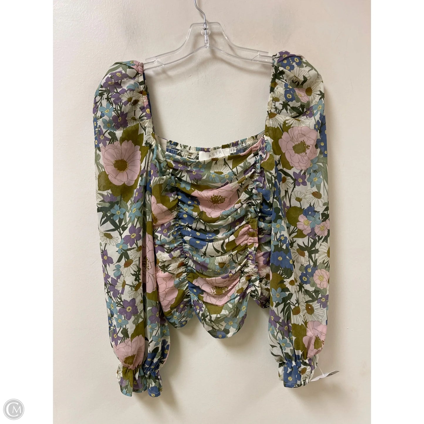 Top Long Sleeve By Astr In Floral Print, Size: Xs
