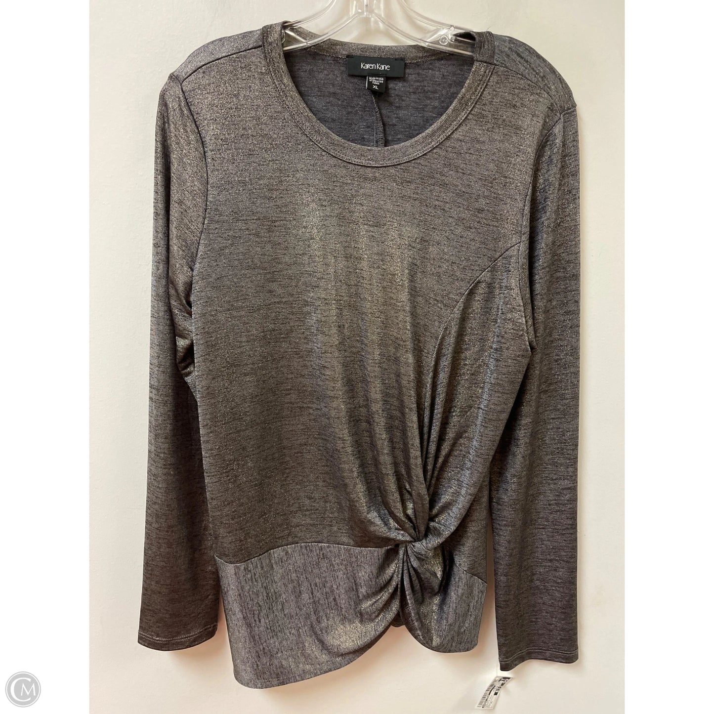 Top Long Sleeve By Karen Kane In Black & Gold, Size: Xl