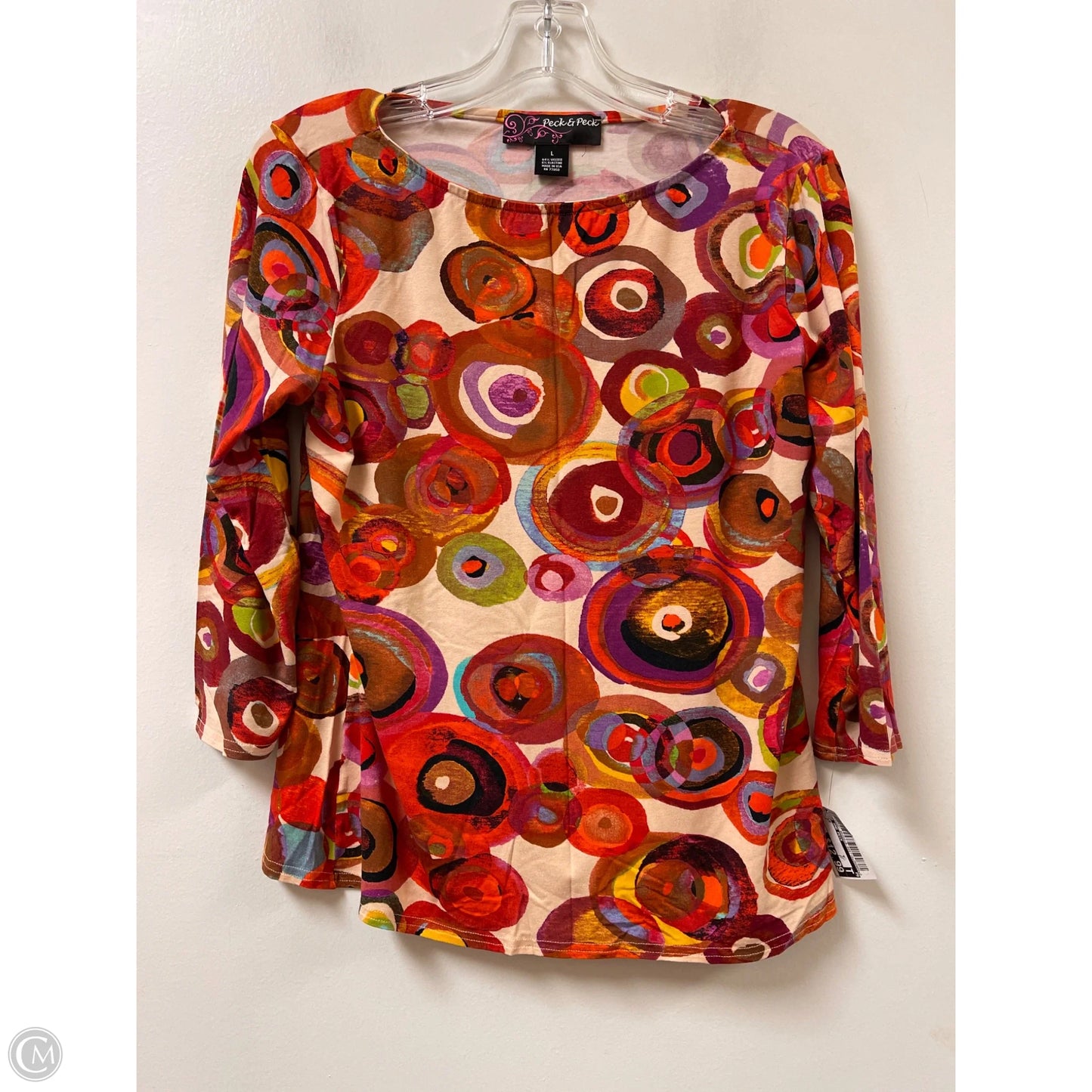 Top Long Sleeve By Peck And Peck In Multi-colored, Size: L