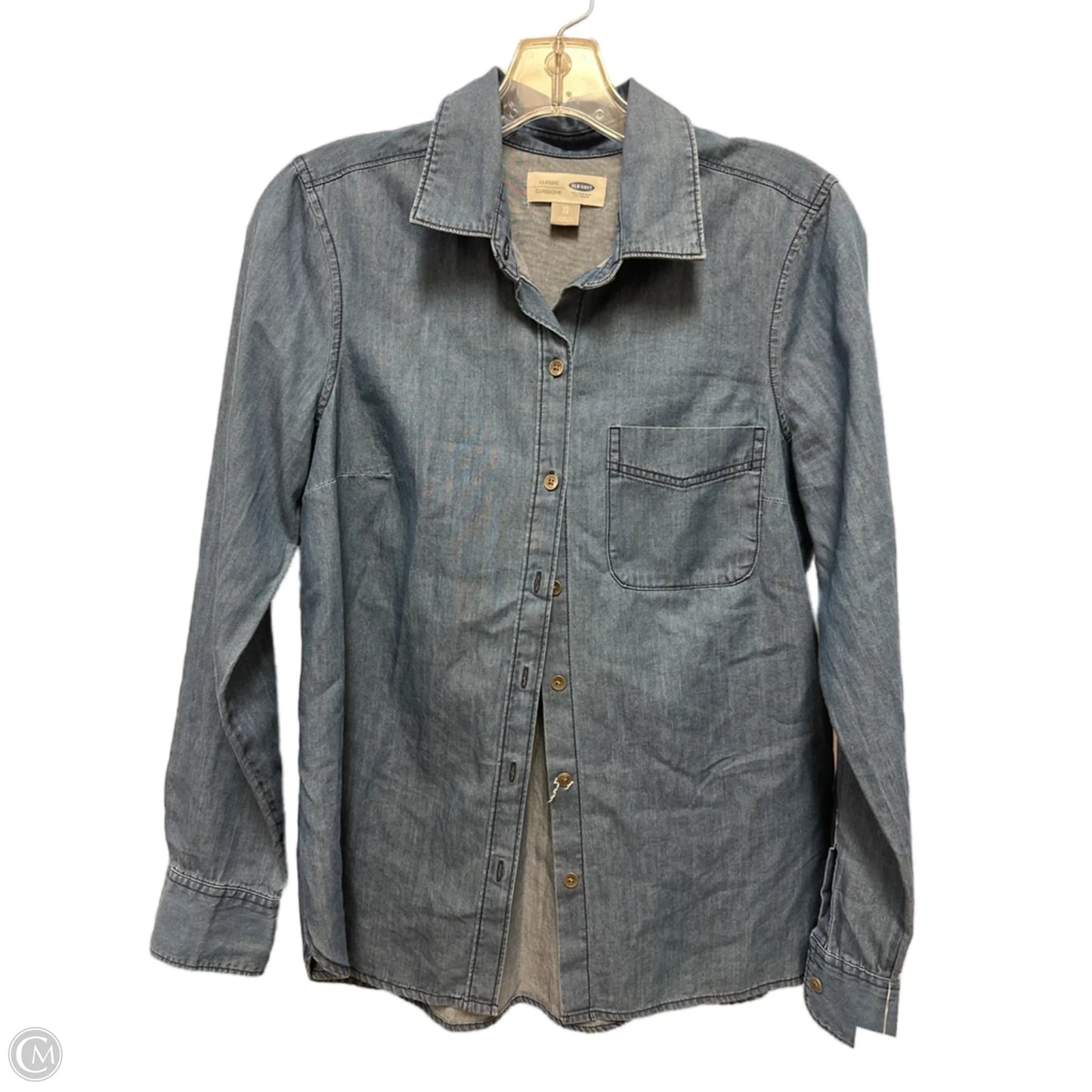 Blouse Long Sleeve By Old Navy In Blue, Size: Xs