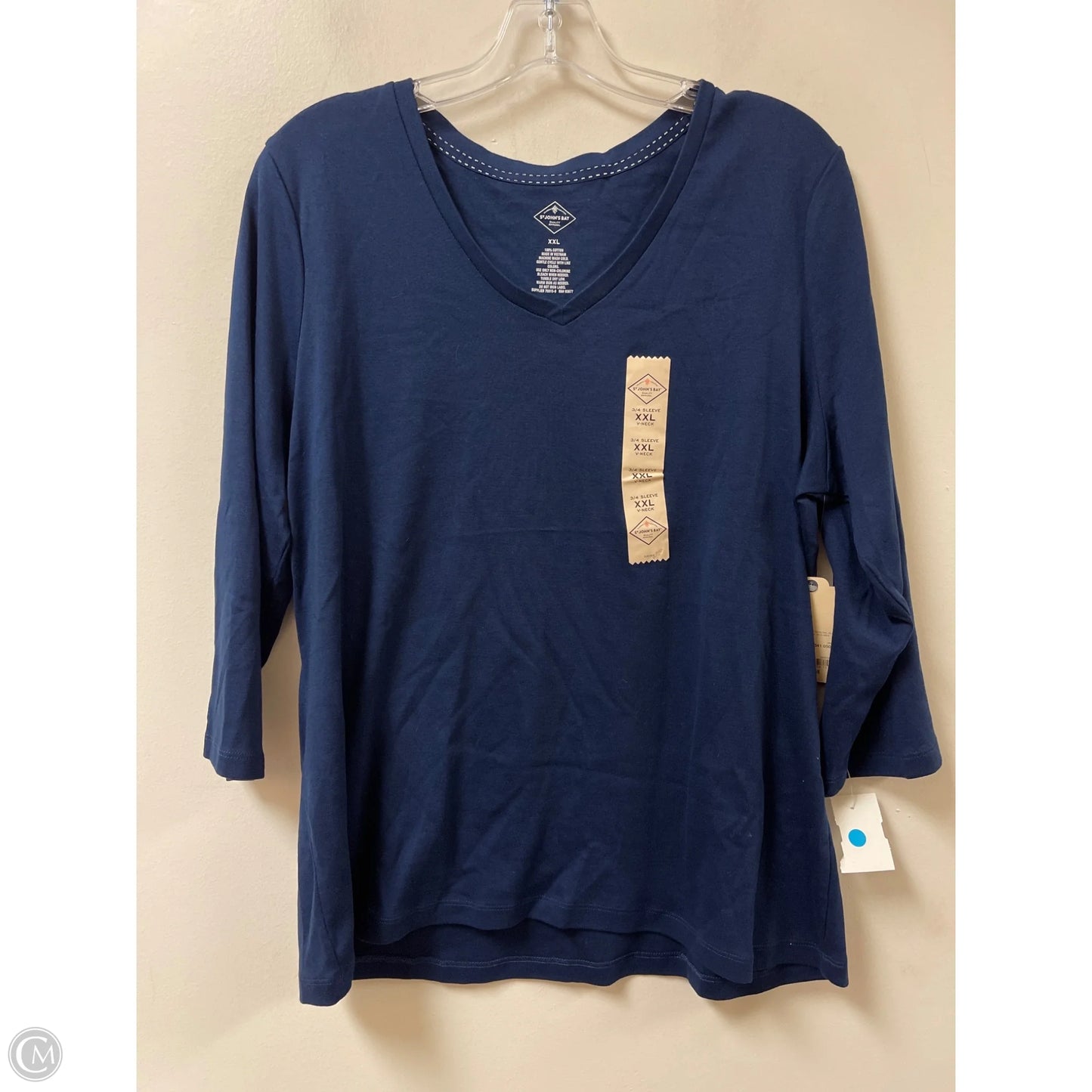 Top Long Sleeve By St Johns Bay In Navy, Size: 1x