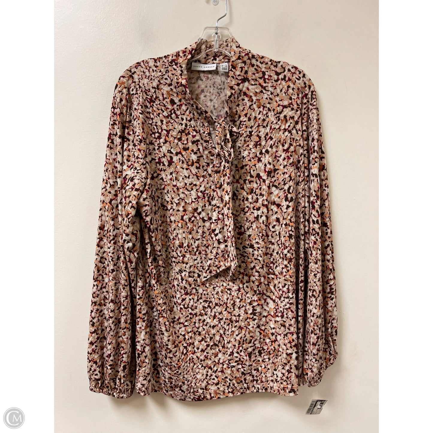 Top Long Sleeve By Susan Graver In Brown, Size: L