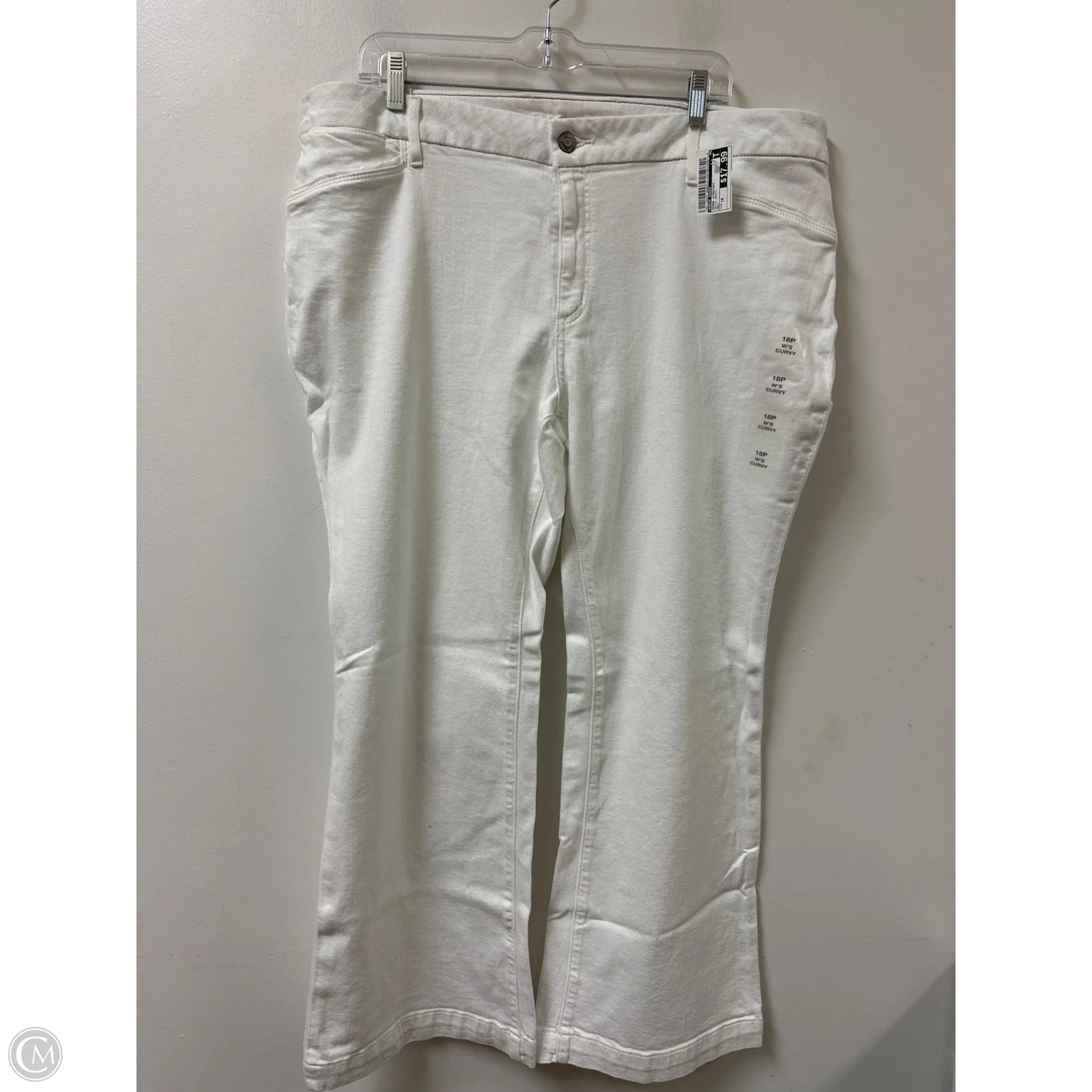 Jeans Straight By Eddie Bauer In White Denim, Size: 18
