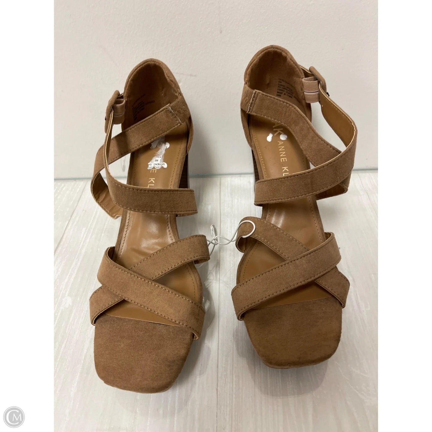 Sandals Heels Block By Anne Klein In Brown, Size: 9