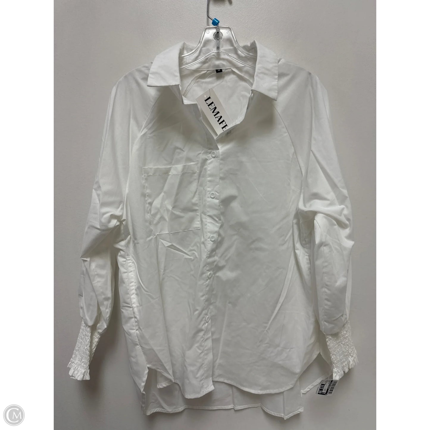 Blouse Long Sleeve By Clothes Mentor In White, Size: M