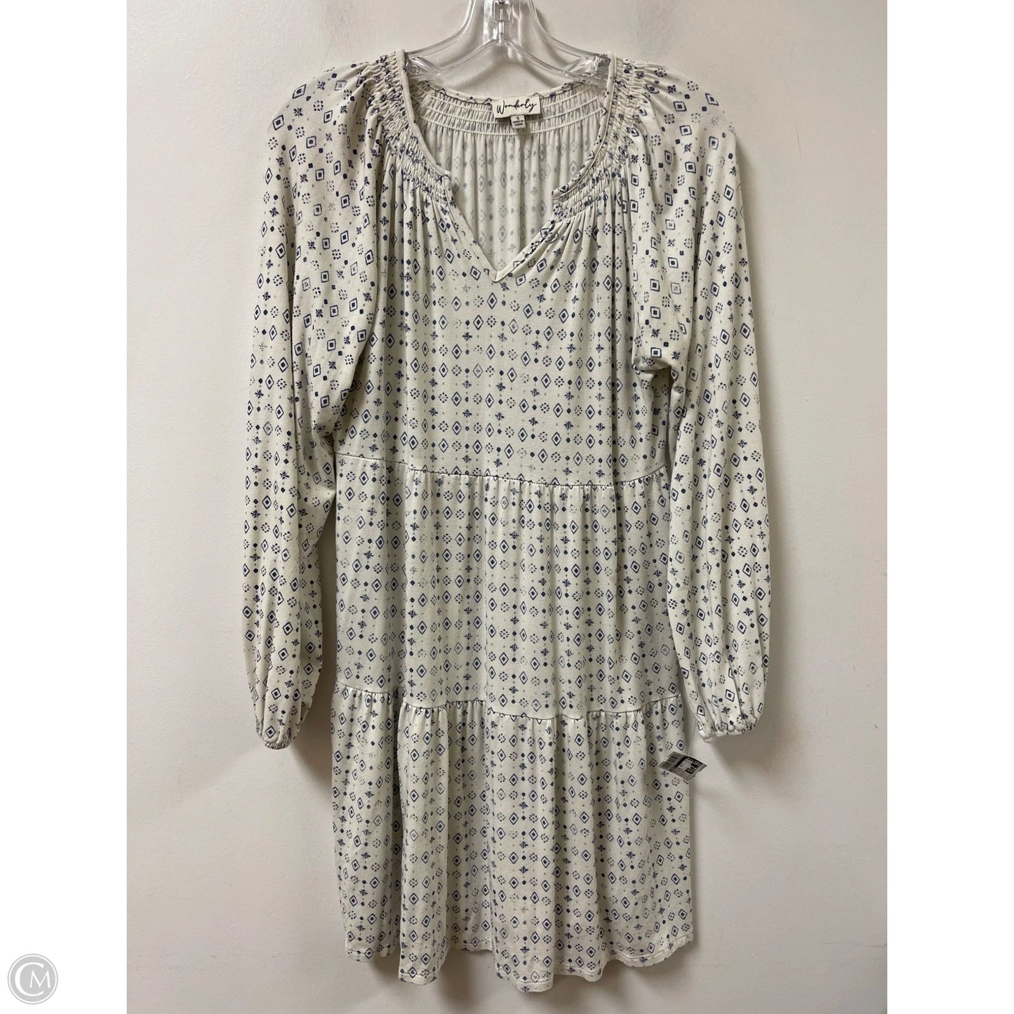 Dress Casual Short By Wonderly In Blue & White, Size: S