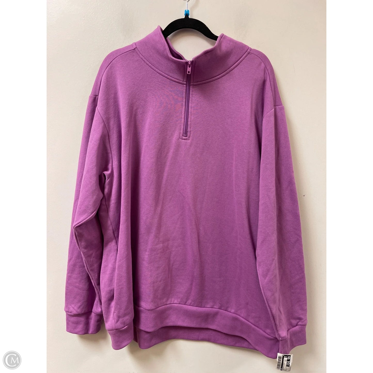 Sweatshirt Collar By Pink In Purple, Size: 1x