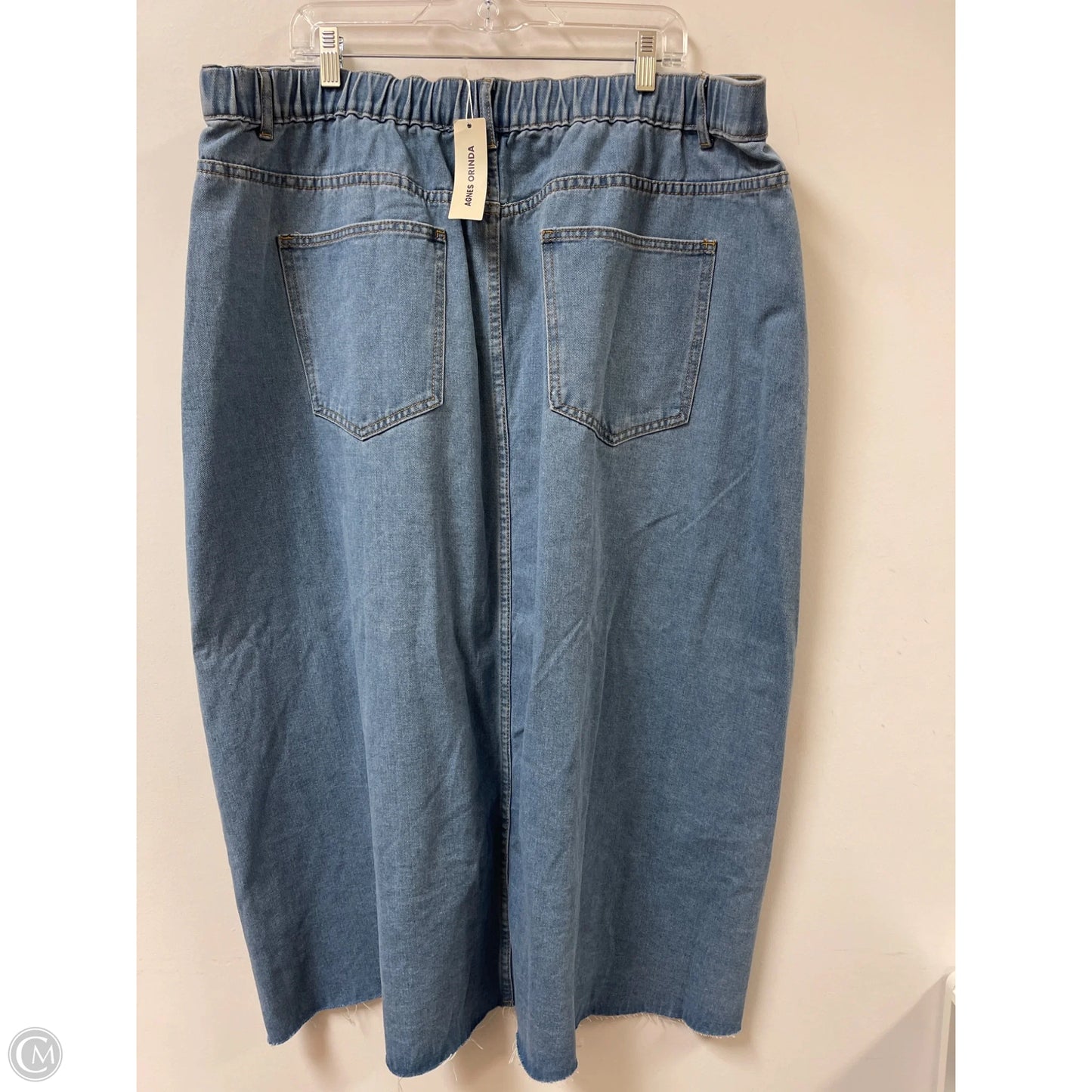 Skirt Maxi By Agnes Orinda In Blue Denim, Size: 22
