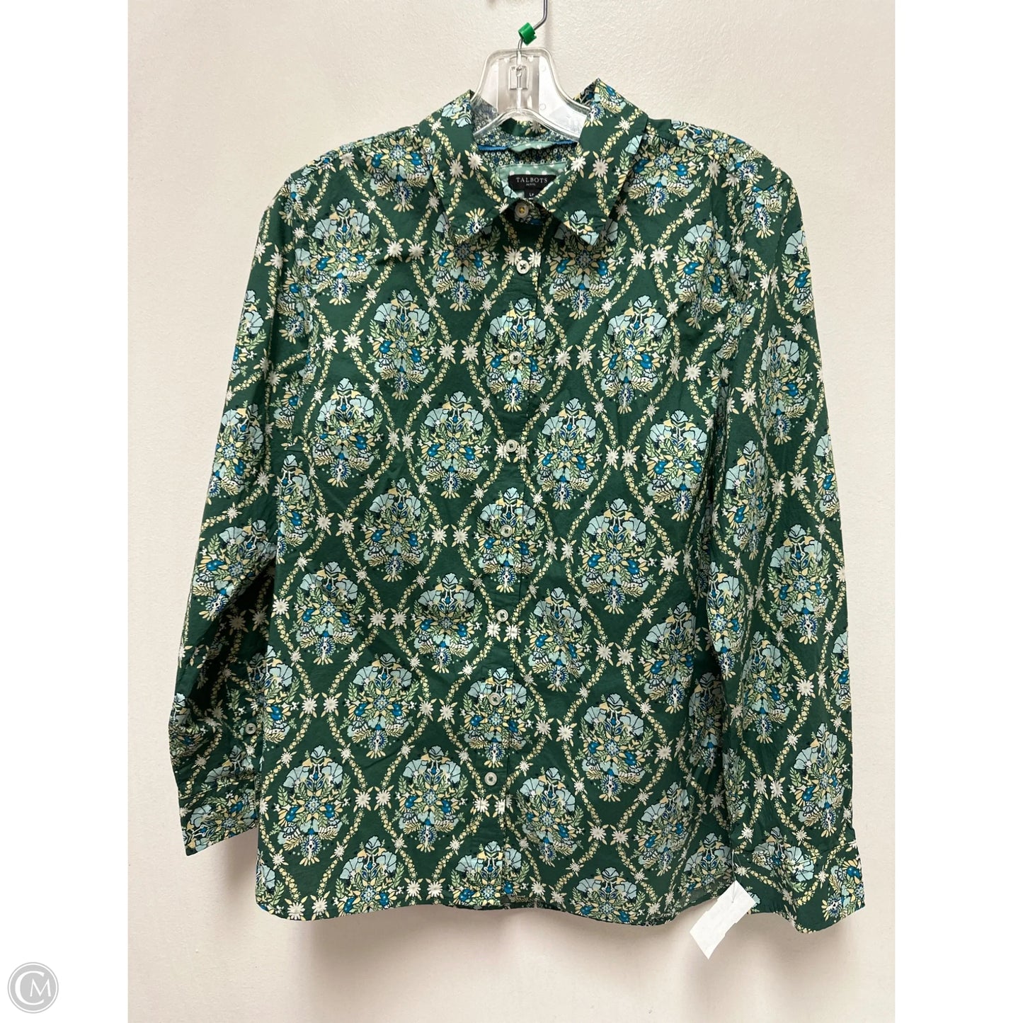 Blouse Long Sleeve By Talbots In Green, Size: Lp