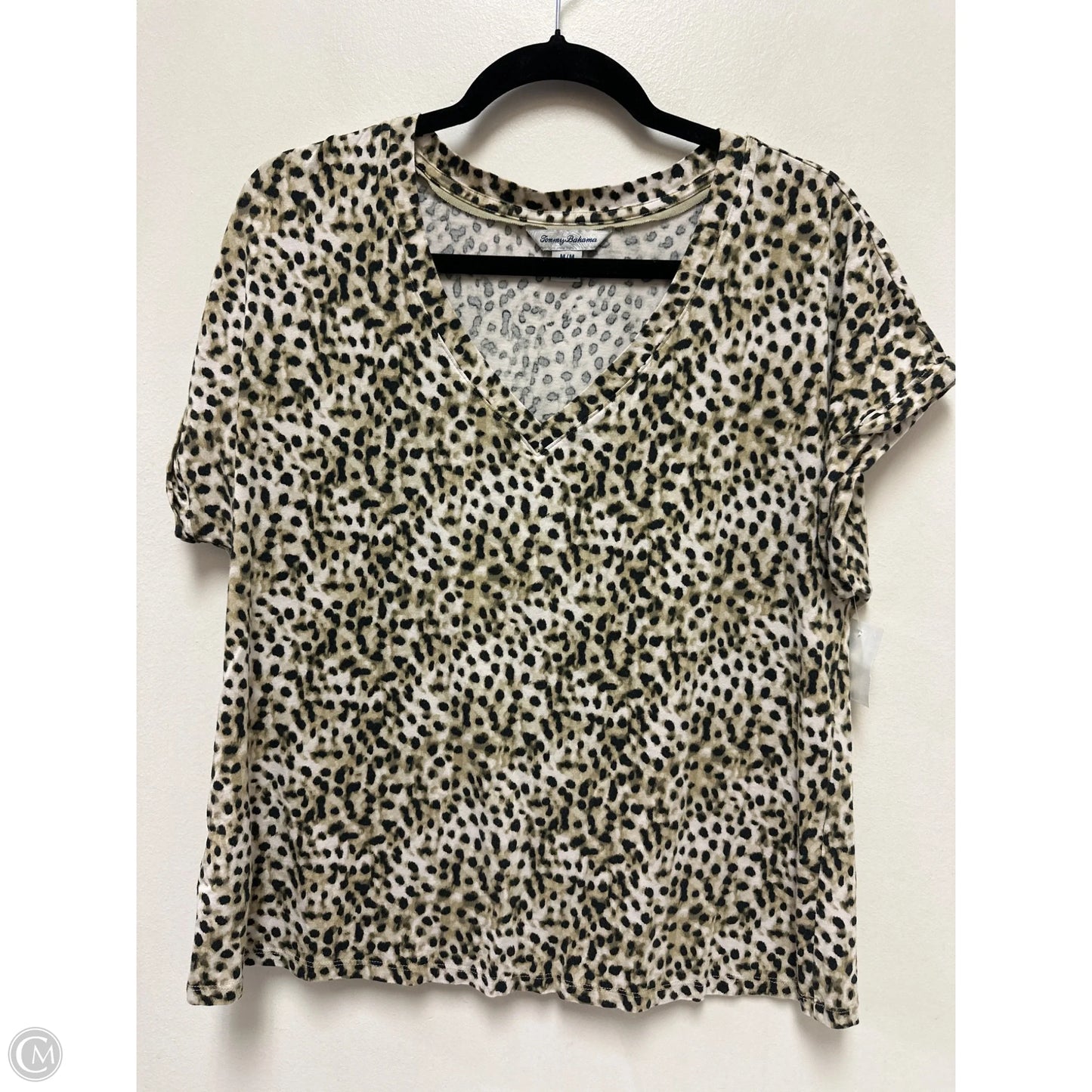 Top Short Sleeve By Tommy Bahama In Black & Green, Size: M