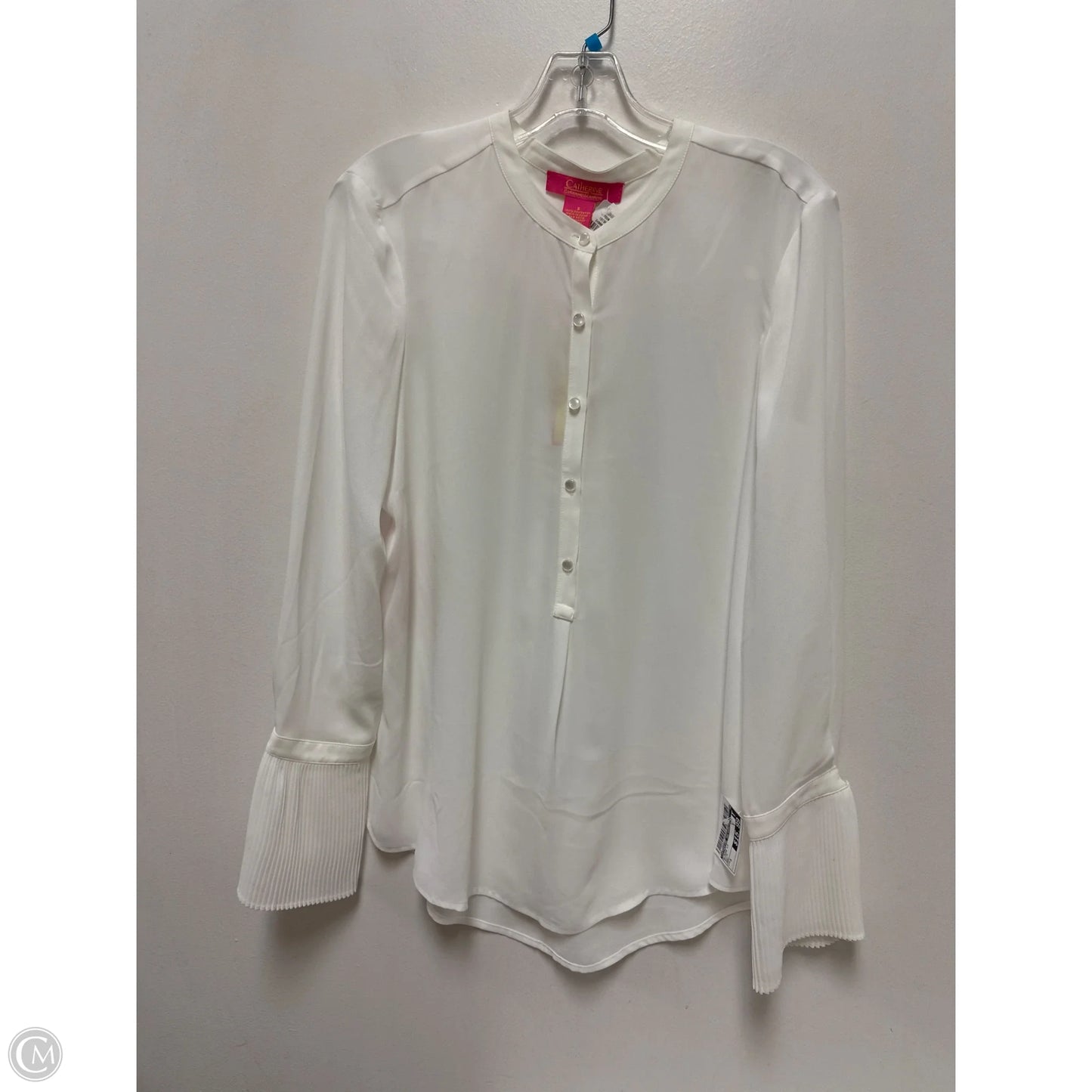 Blouse Long Sleeve By Catherine Malandrino In White, Size: S