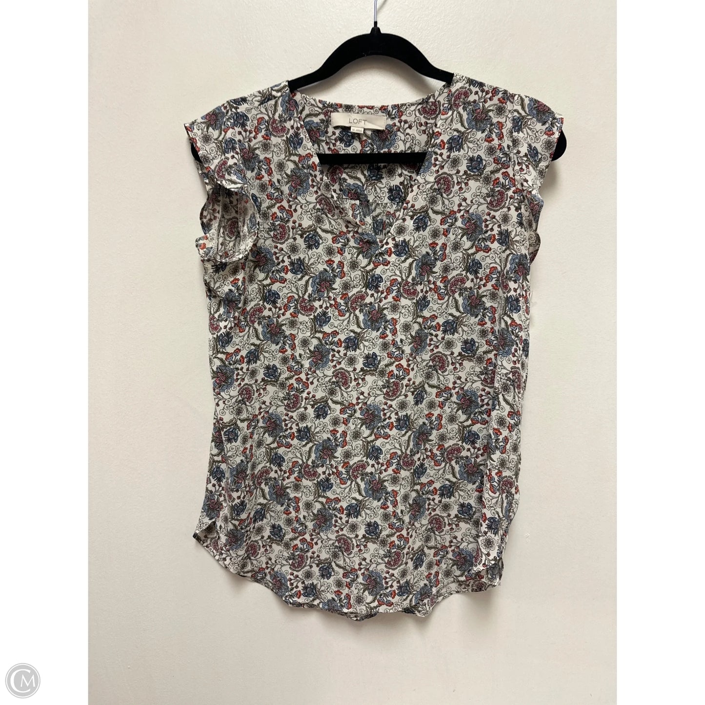 Top Short Sleeve By Loft In Floral Print, Size: Xs