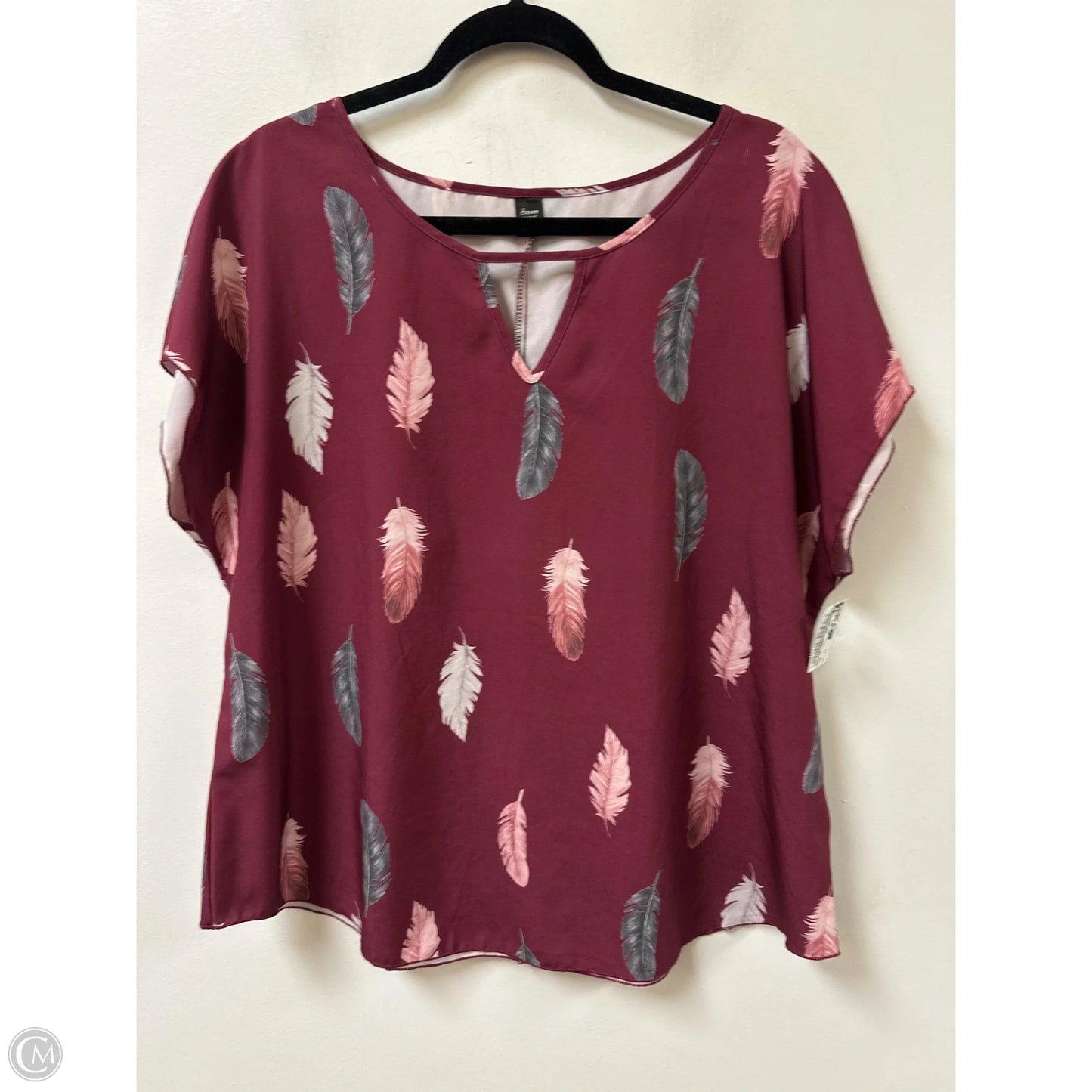 Top Short Sleeve By Shein In Red, Size: 1x