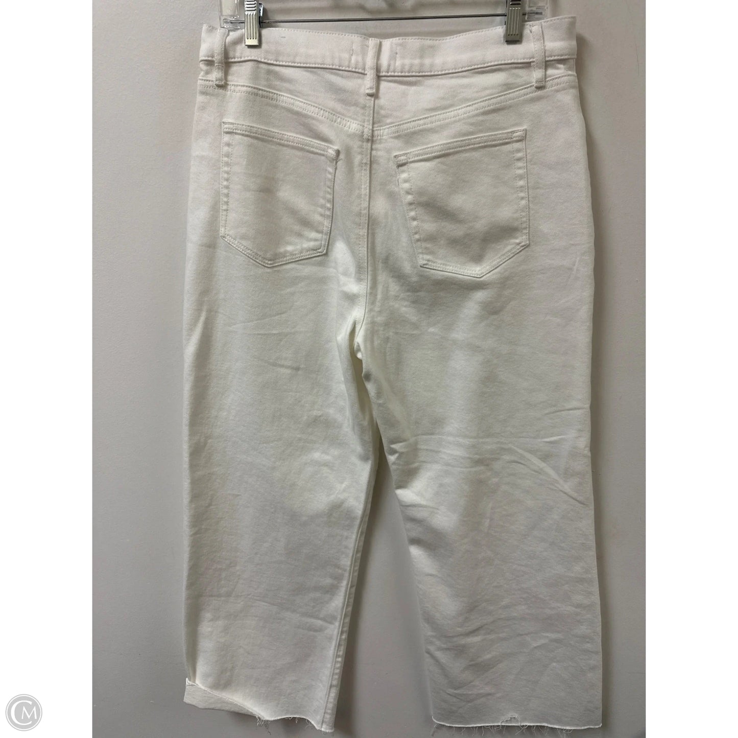 Jeans Cropped By Loft In White Denim, Size: 8