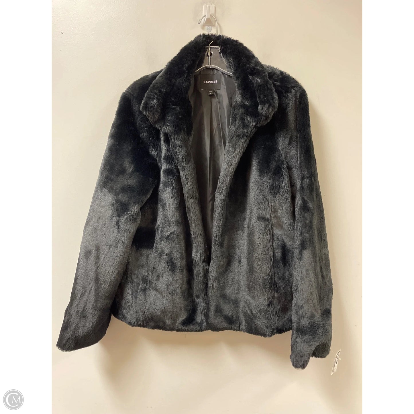 Jacket Faux Fur & Sherpa By Express In Black, Size: L