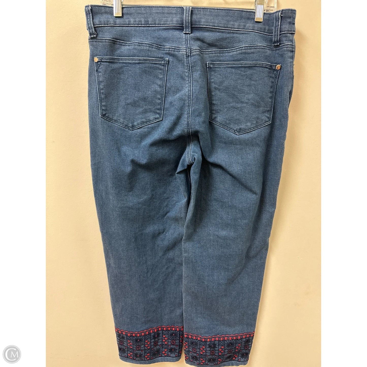 Jeans Straight By Chicos In Blue Denim, Size: 8