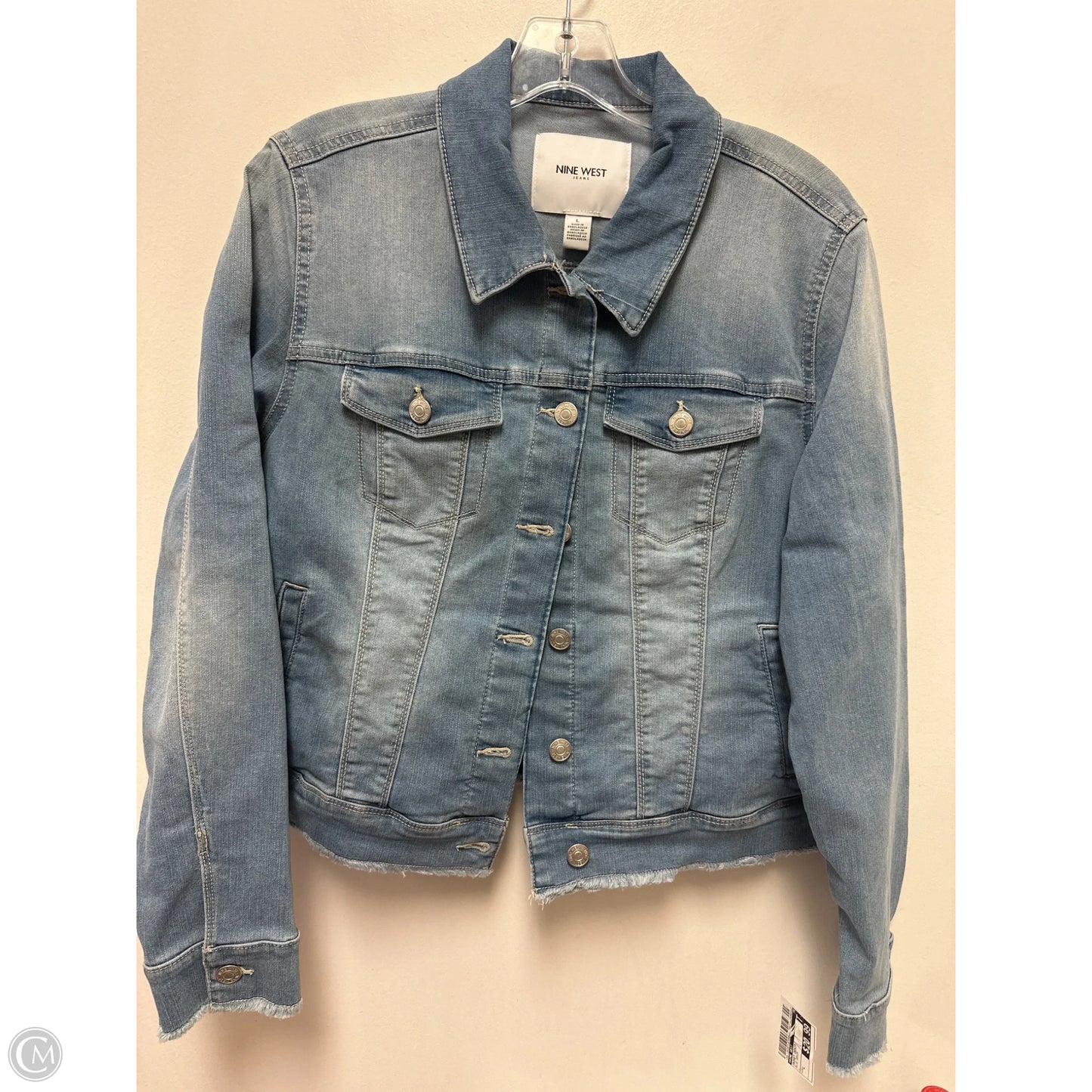 Jacket Denim By Nine West In Blue Denim, Size: L