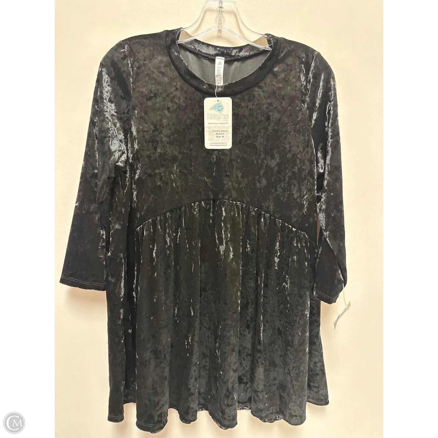 Tunic Long Sleeve By Paisley Grace In Black, Size: M