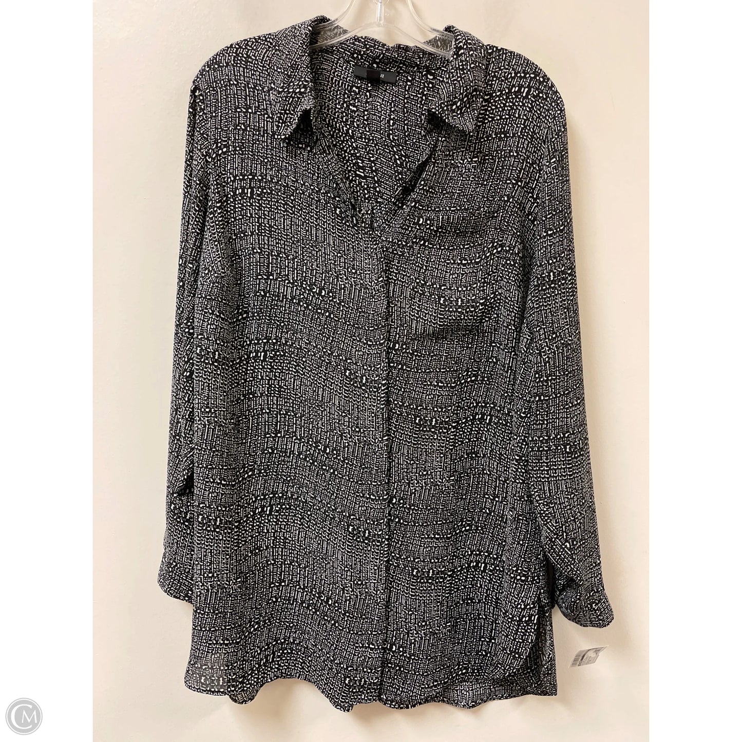 Blouse Long Sleeve By Alfani In Black & White, Size: 1x