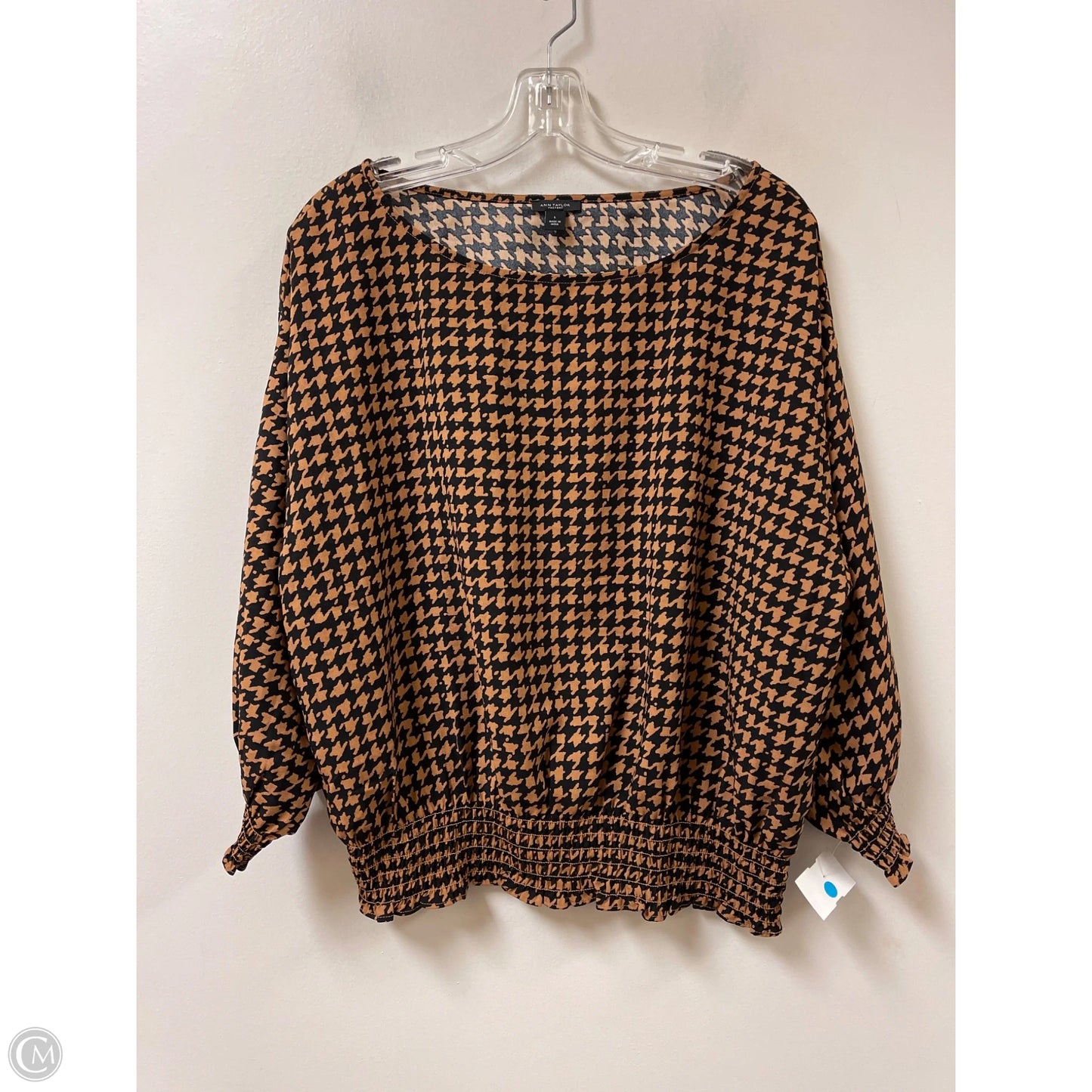Top Long Sleeve By Ann Taylor In Black & Brown, Size: L