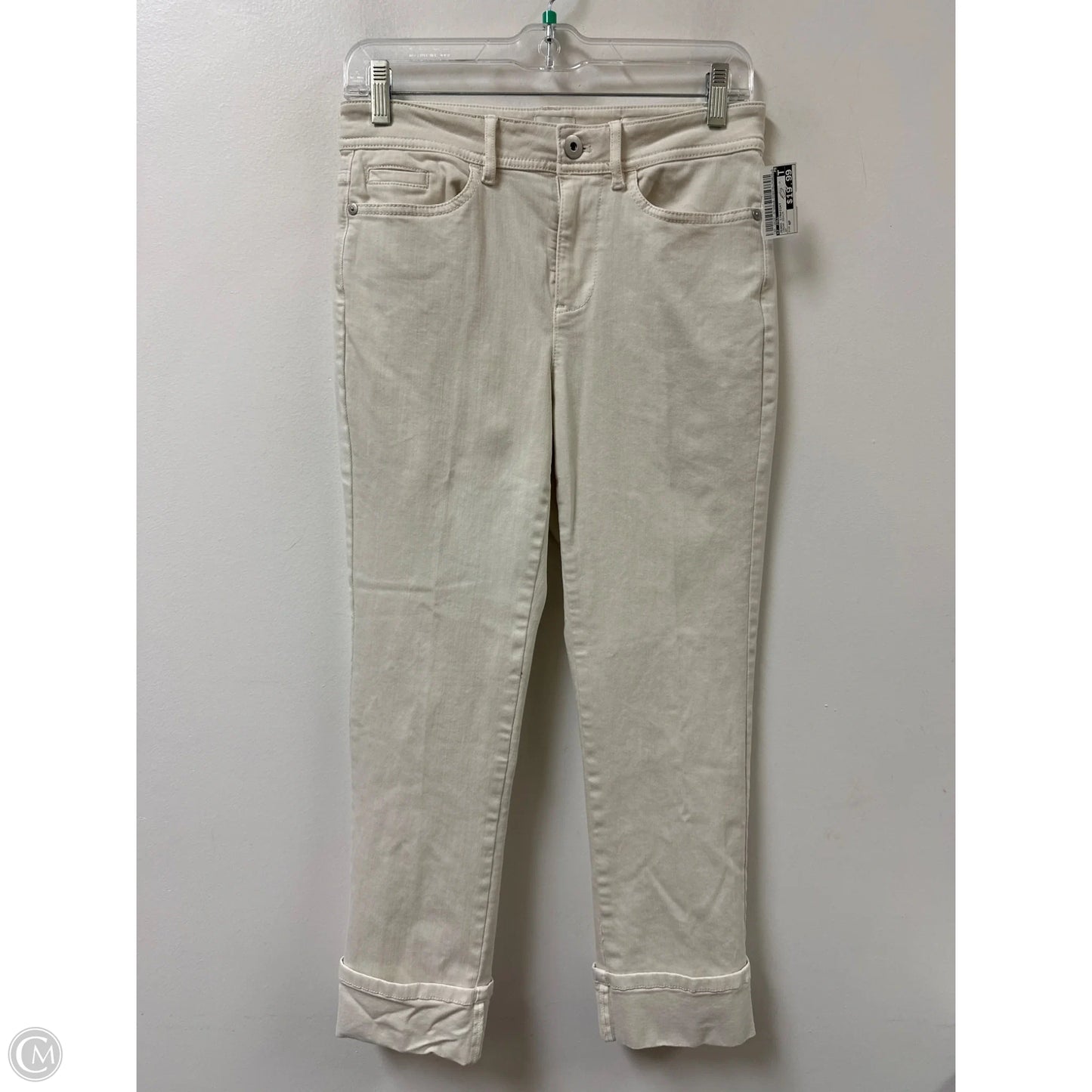 Jeans Straight By J. Jill In Cream Denim, Size: 4p