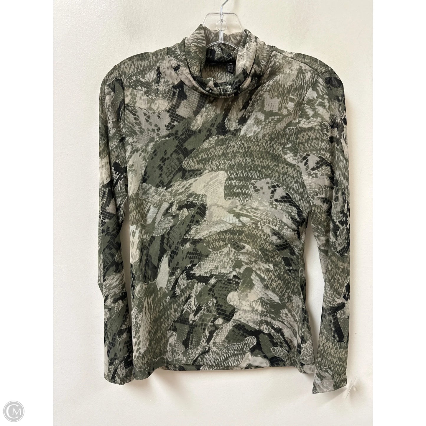 Top Long Sleeve By White House Black Market In Black & Green, Size: Xs