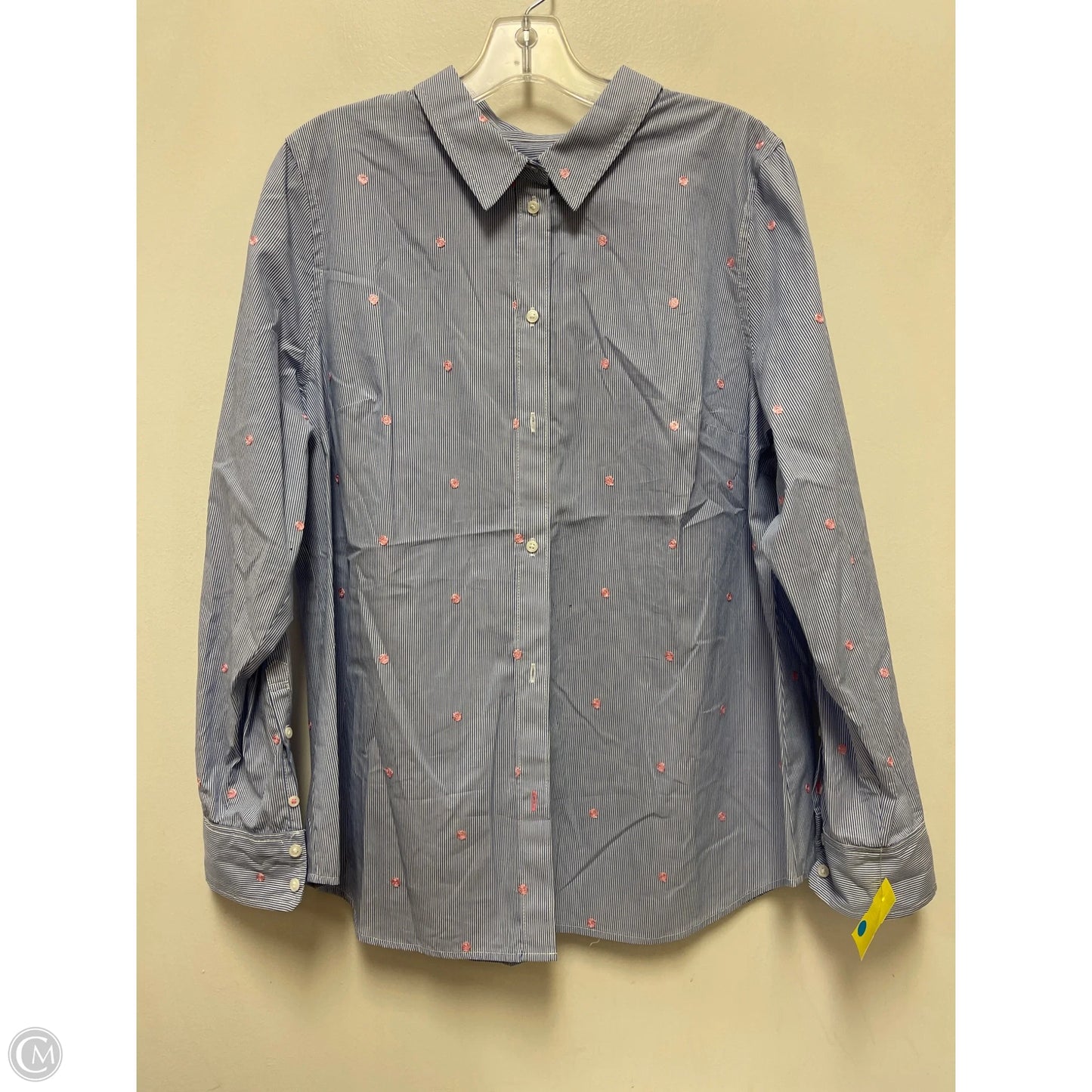 Blouse Long Sleeve By 1901 In Blue & White, Size: Xl