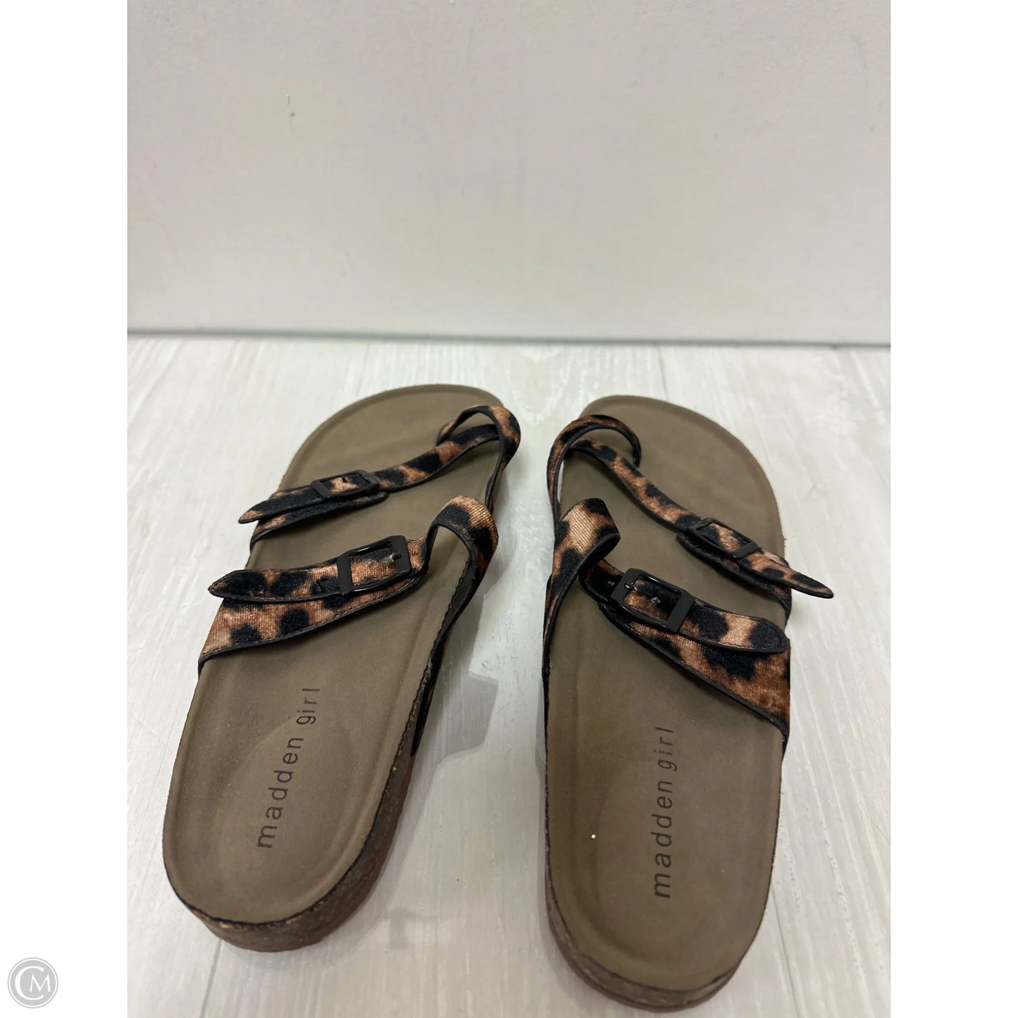 Sandals Flats By Madden Girl In Animal Print, Size: 8