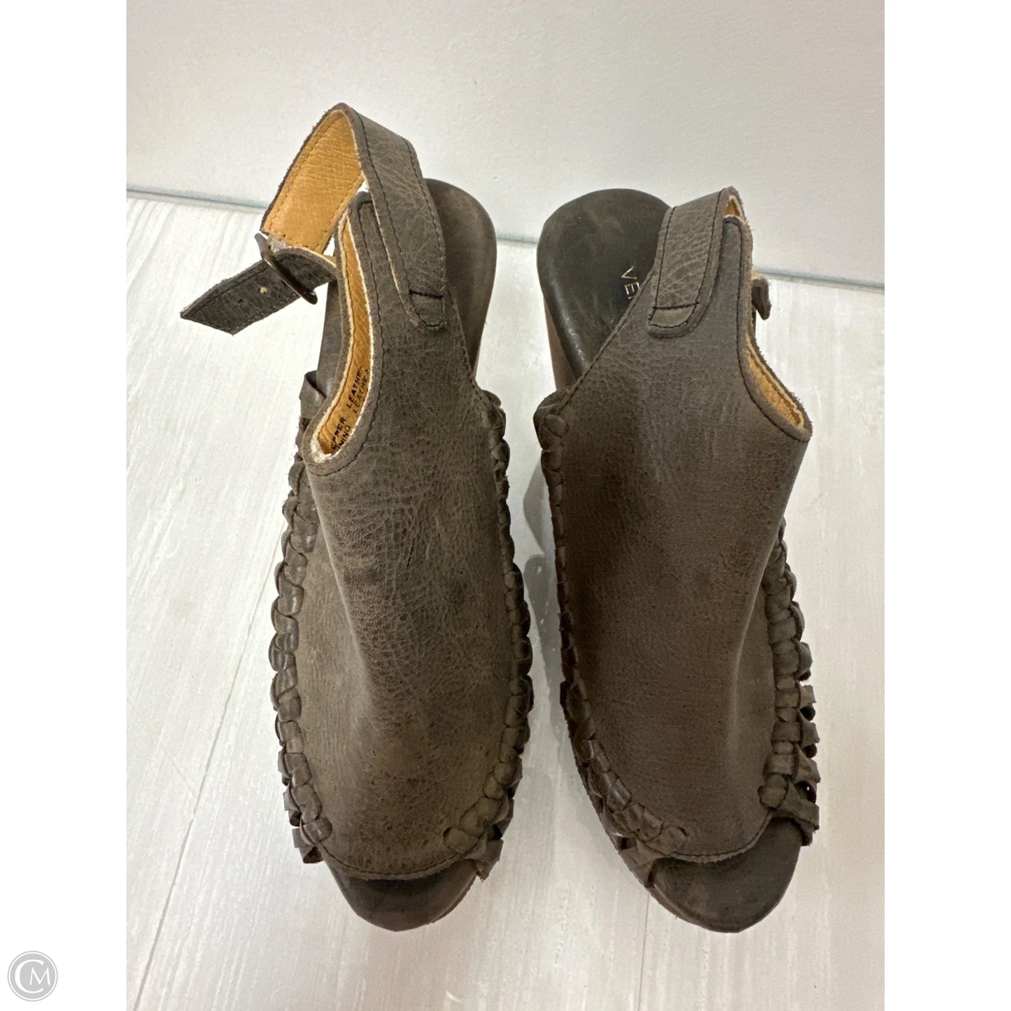 Sandals Heels Wedge By Very Volatile In Grey, Size: 8