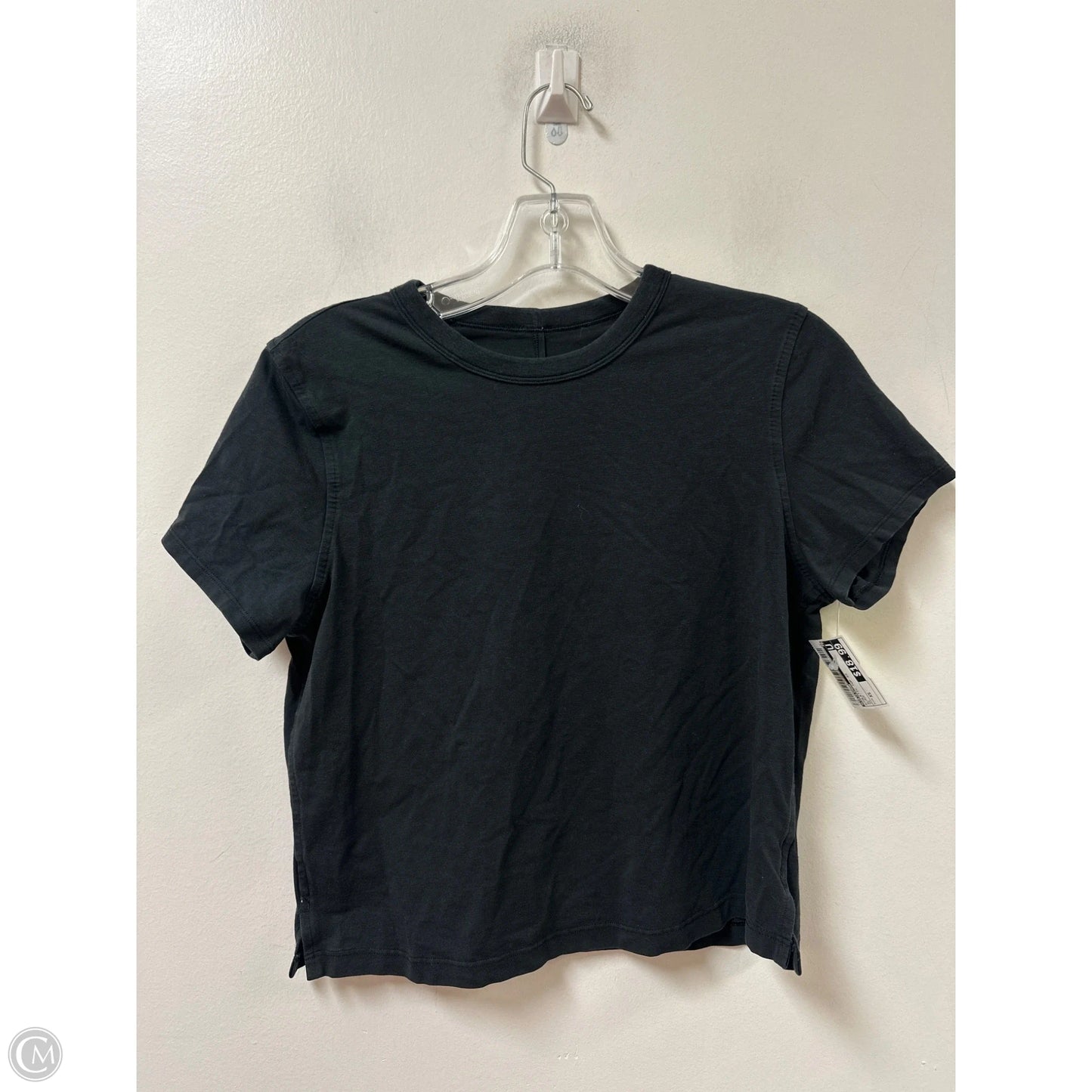 Athletic Top Short Sleeve By Lululemon In Black, Size: Xs