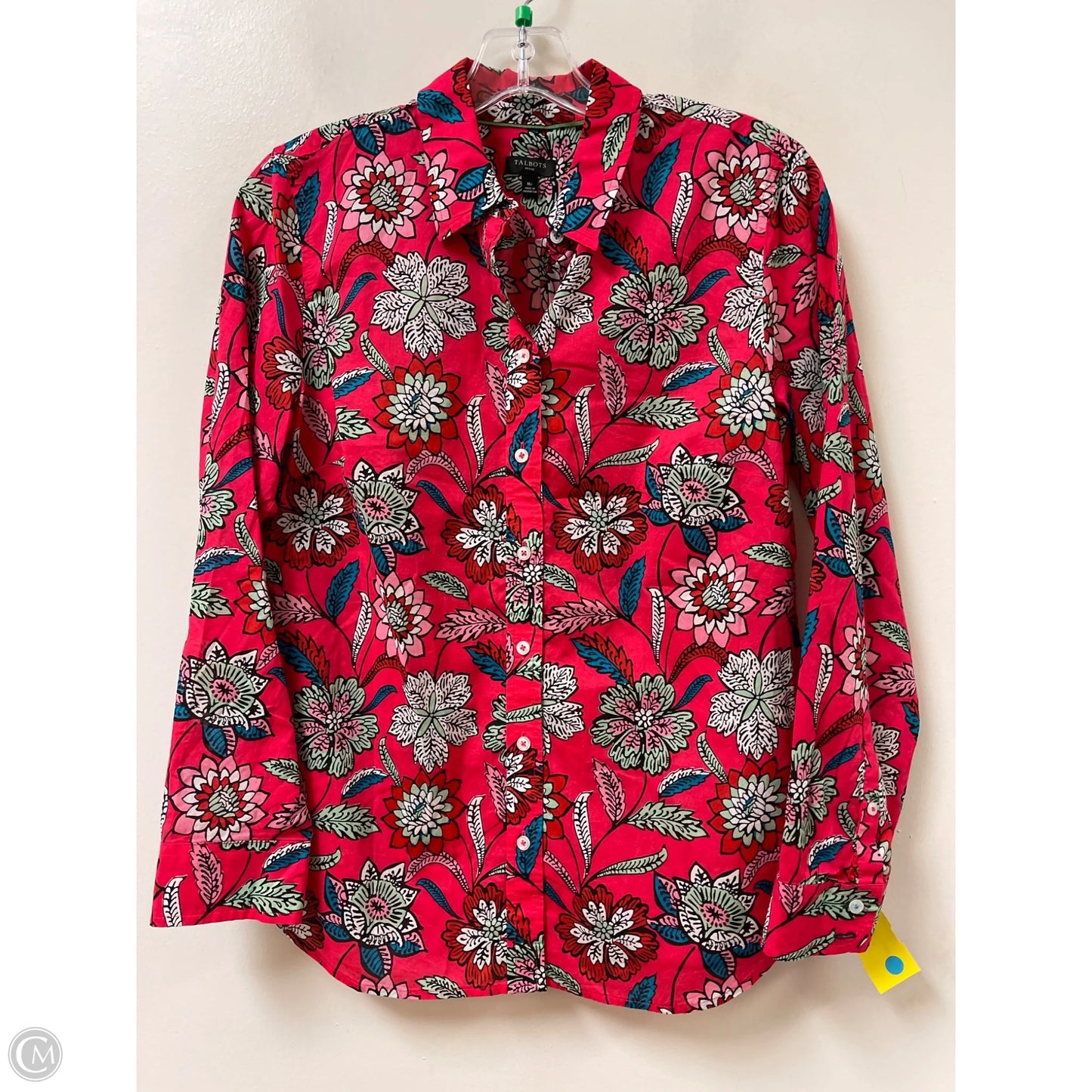 Blouse Long Sleeve By Talbots In Pink, Size: Mp