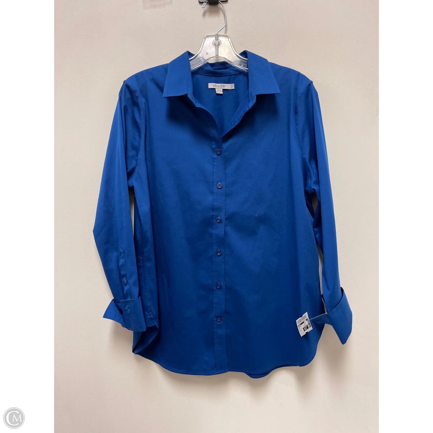 Blouse Long Sleeve By Chicos In Blue, Size: M