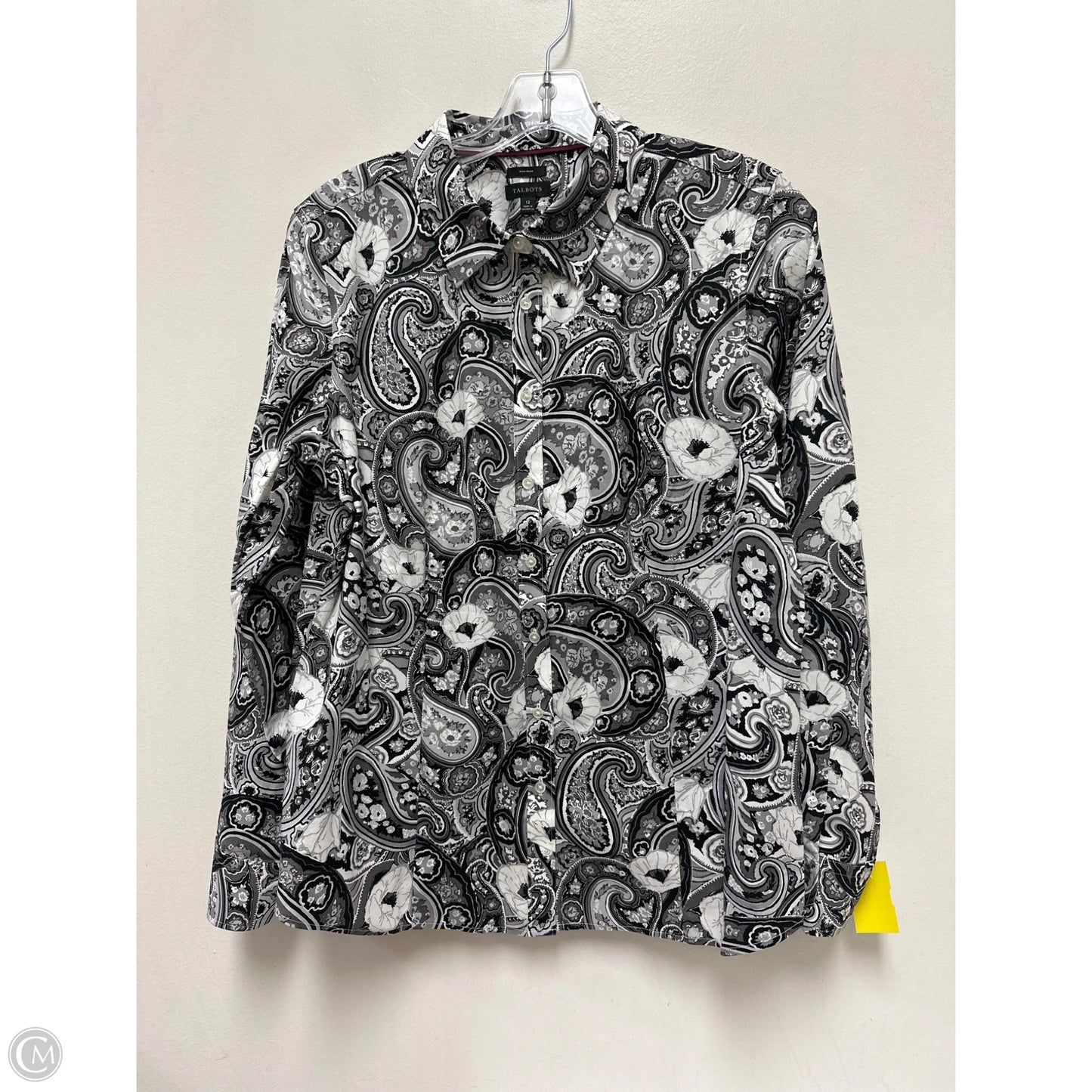 Blouse Long Sleeve By Talbots In Grey, Size: L