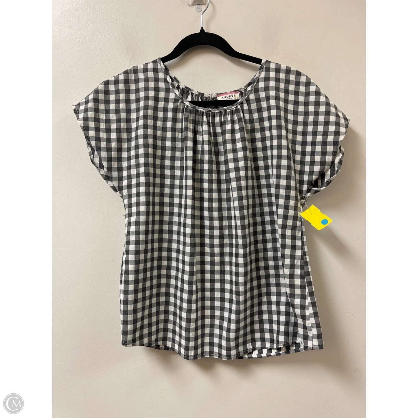 Top Short Sleeve By Andree By Unit In Grey & White, Size: S