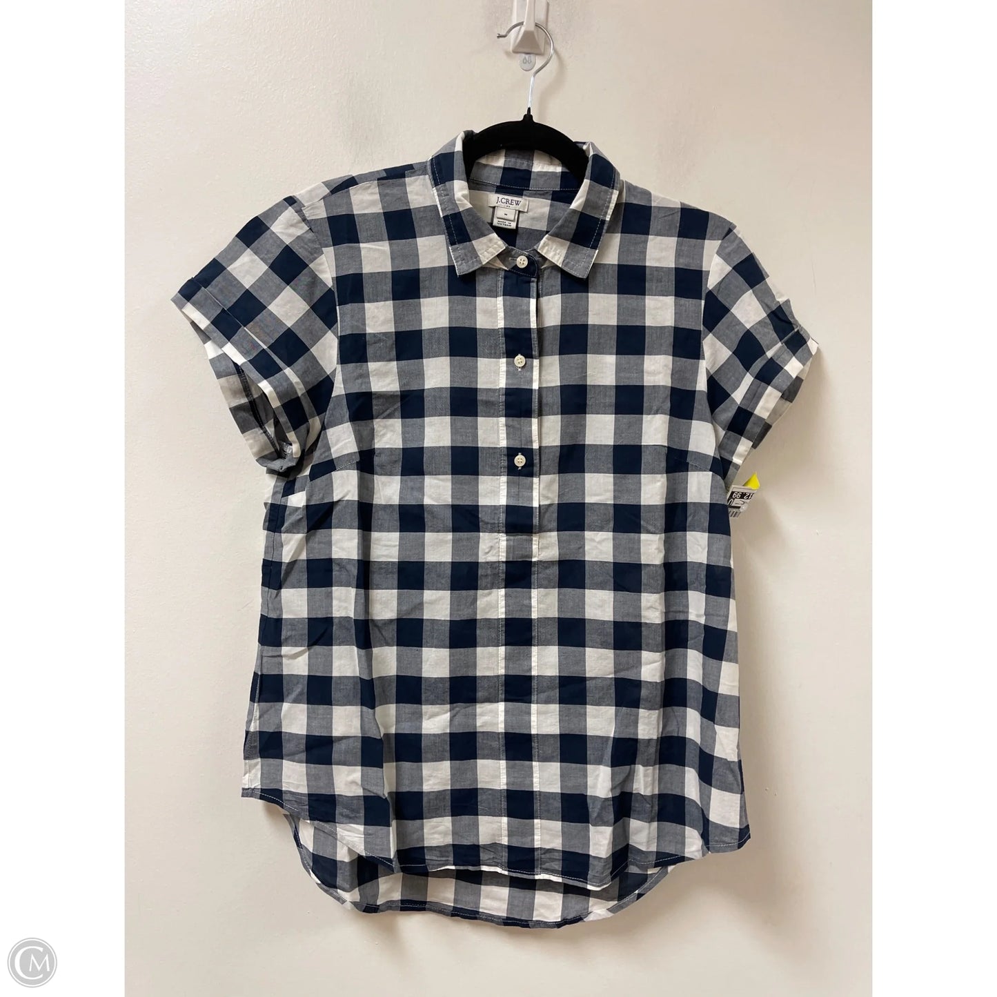 Top Short Sleeve By J. Crew In Blue & White, Size: M