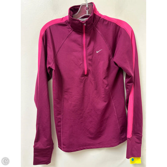 Athletic Top Long Sleeve Collar By Nike In Purple, Size: Xs