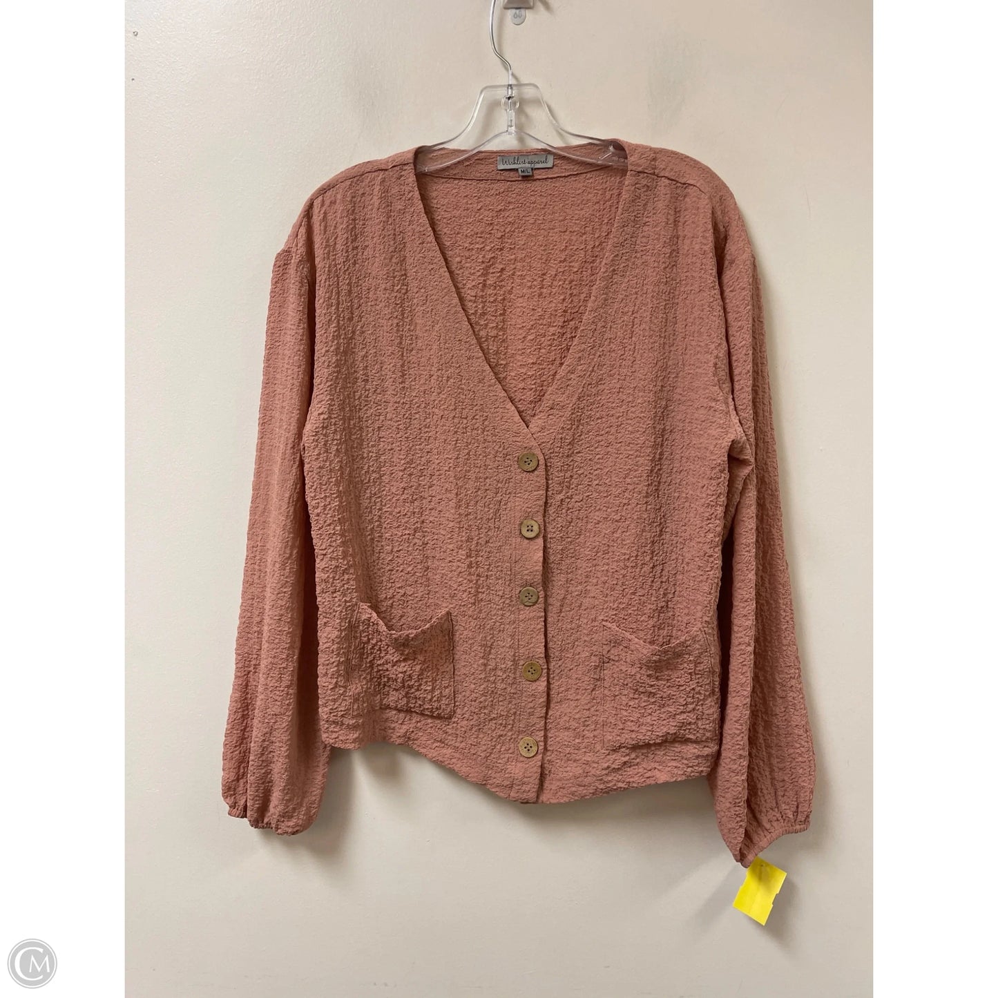 Blouse Long Sleeve By Wishlist In Pink, Size: M