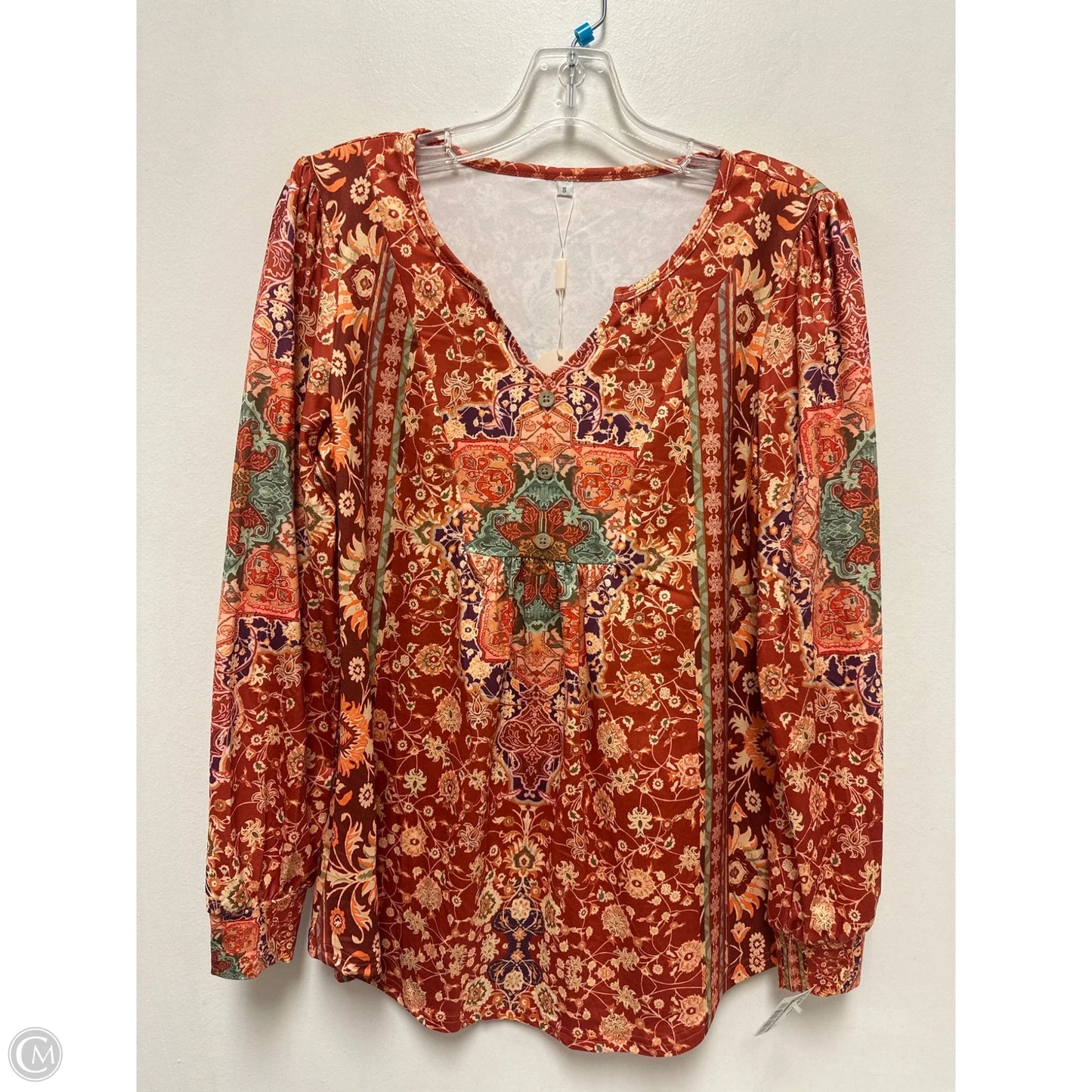 Top Long Sleeve By Clothes Mentor In Orange, Size: S