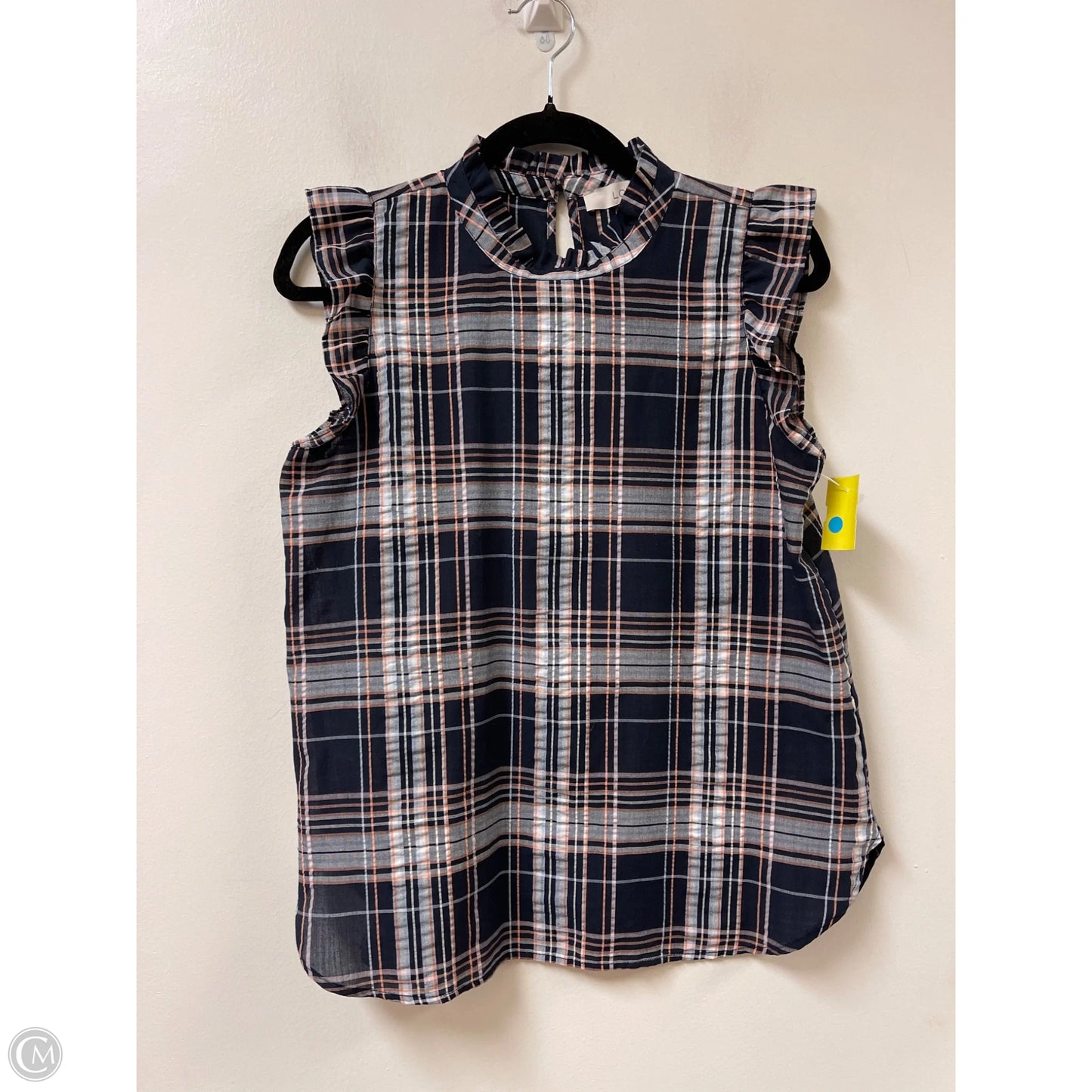 Top Sleeveless By Loft In Blue & Grey, Size: Xs