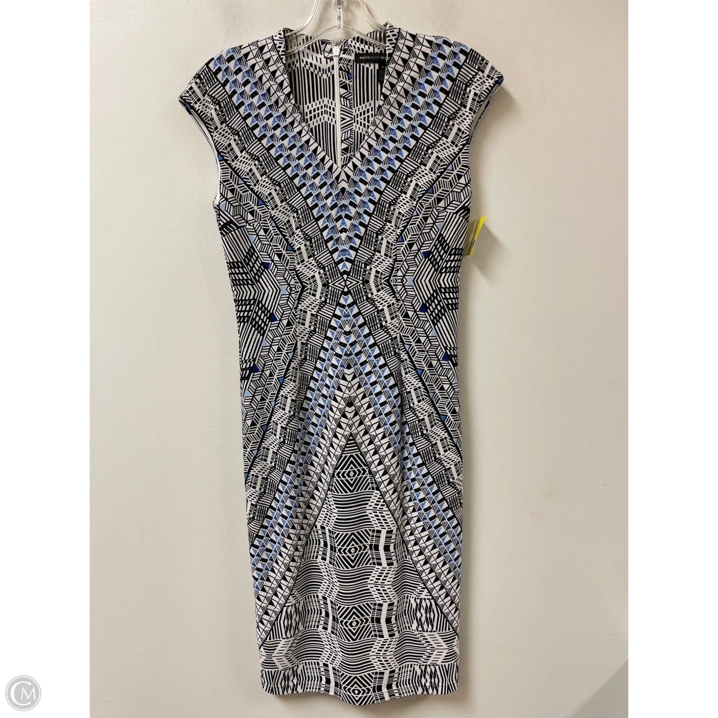Dress Casual Midi By White House Black Market In Black & Blue, Size: Xs