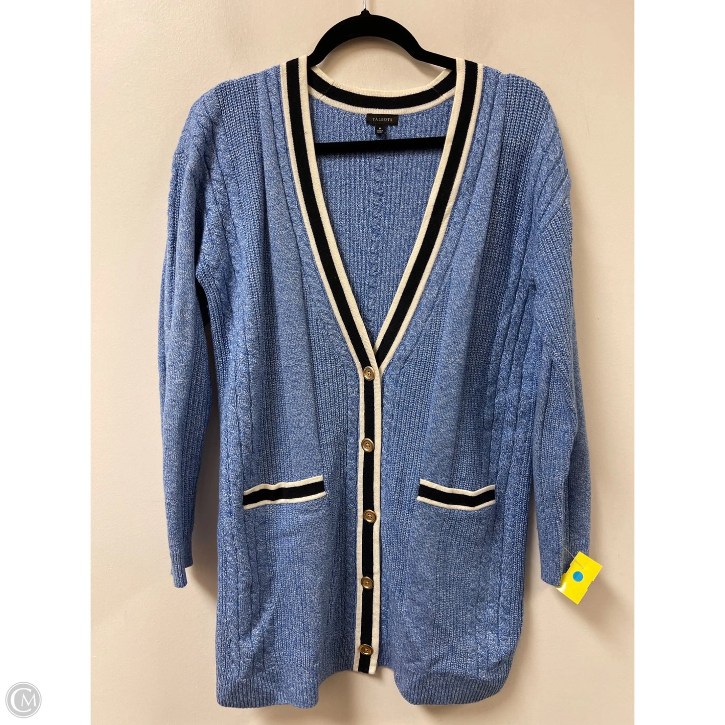 Sweater Cardigan By Talbots In Blue, Size: M