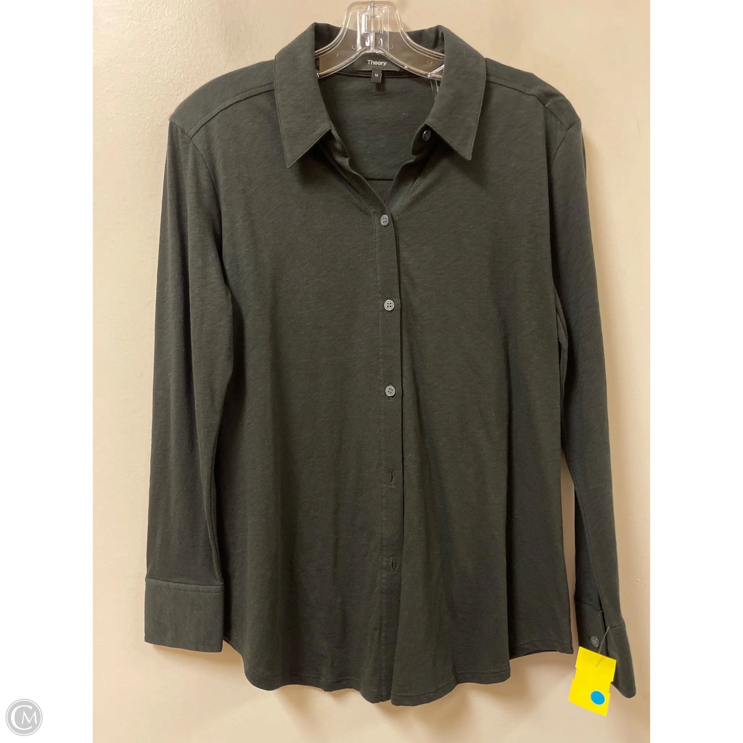 Blouse Long Sleeve By Theory In Black, Size: M