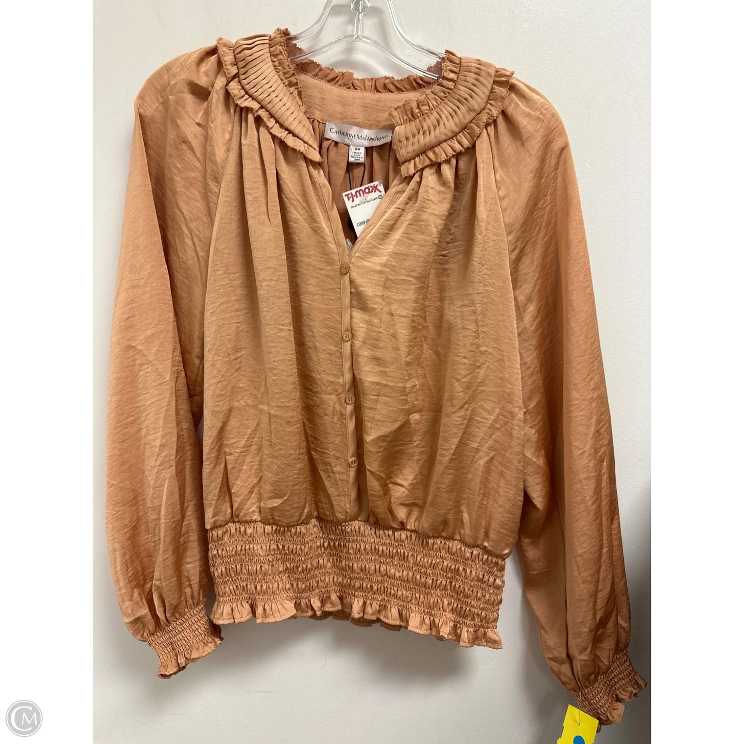 Blouse Long Sleeve By Catherine Malandrino In Orange, Size: M