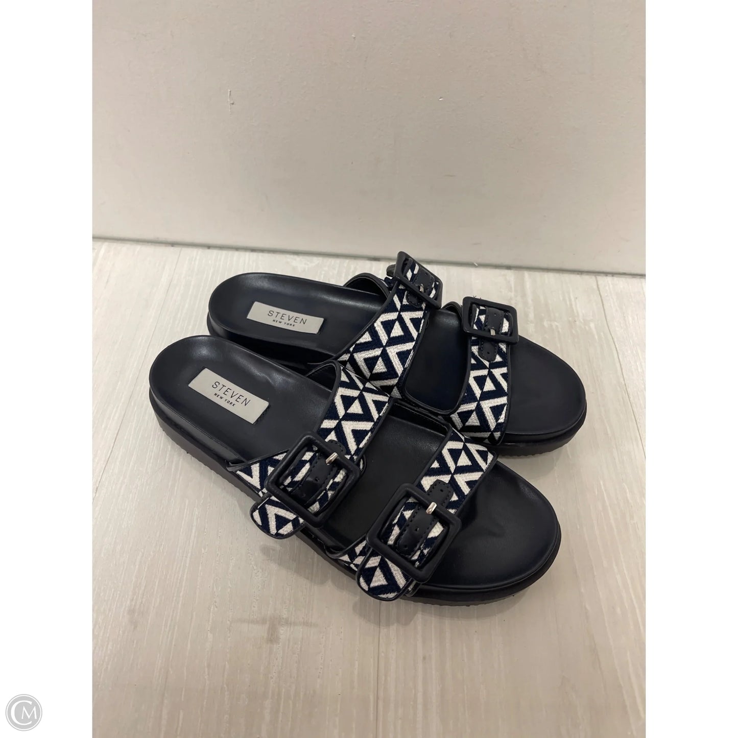 Sandals Flats By Clothes Mentor In Navy, Size: 7.5