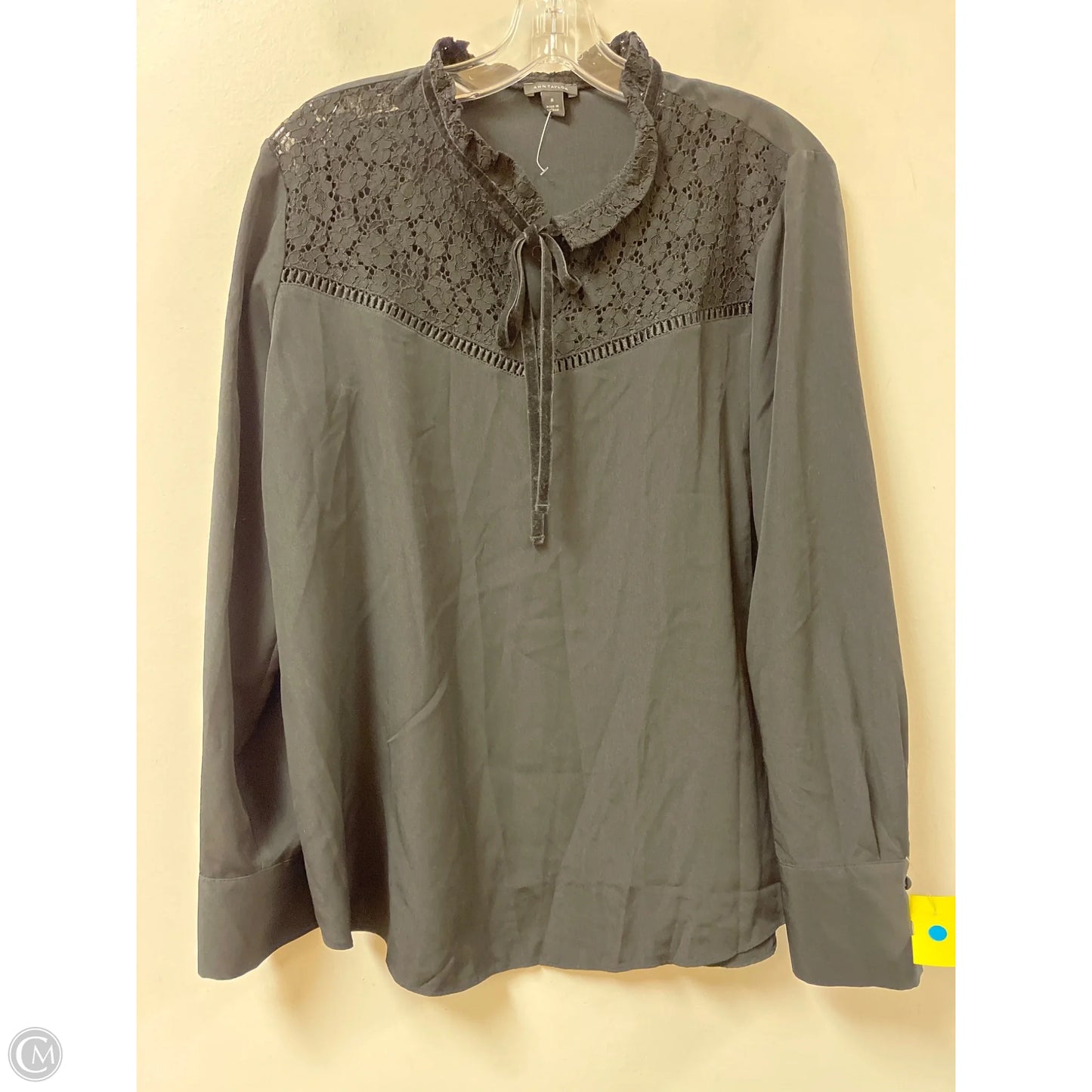 Top Long Sleeve By Ann Taylor In Black, Size: M