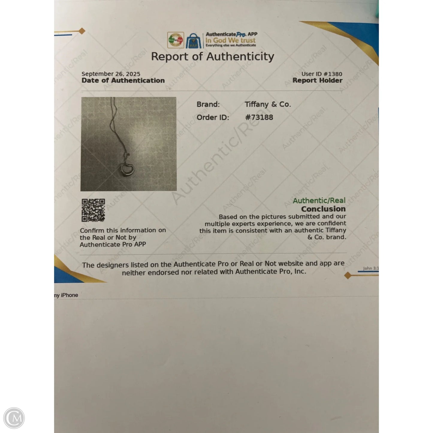 Necklace Luxury Designer By Tiffany And Company