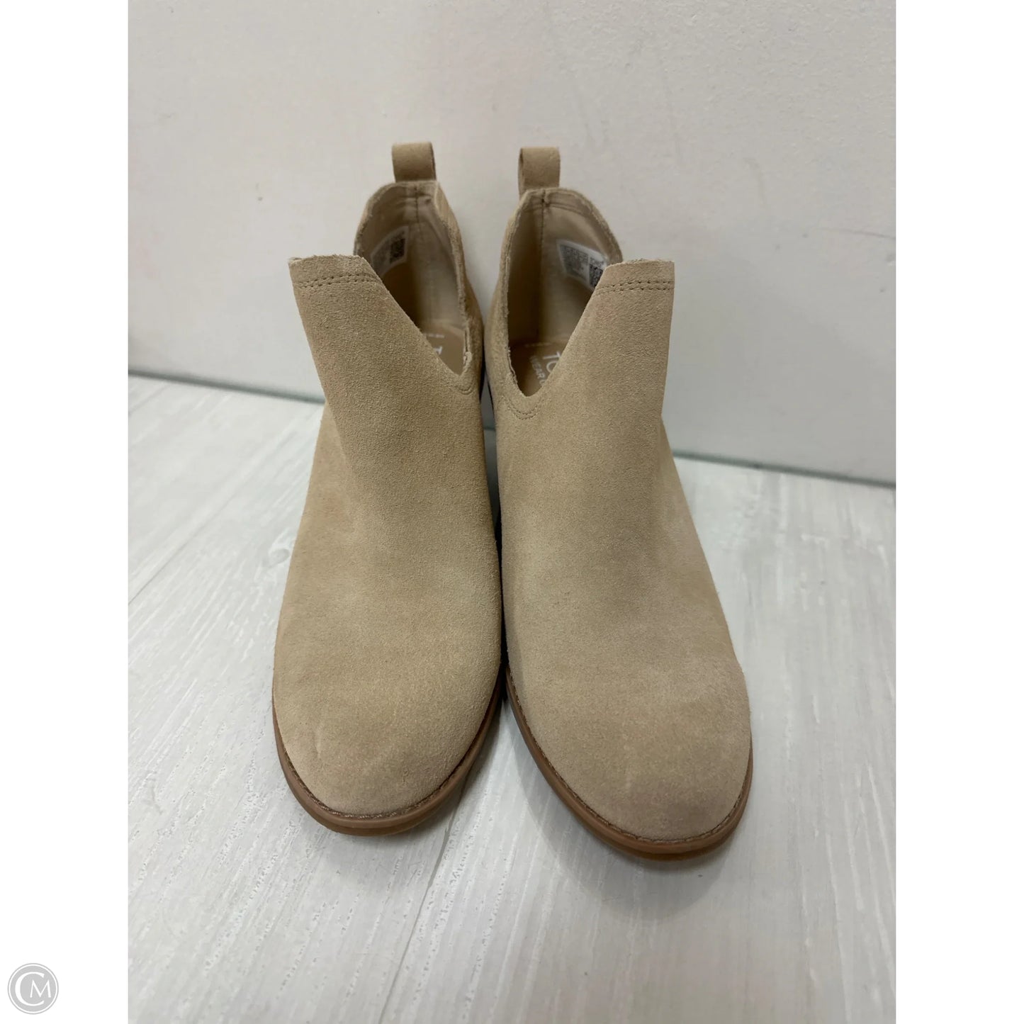 Boots Ankle Heels By Toms In Cream, Size: 8.5